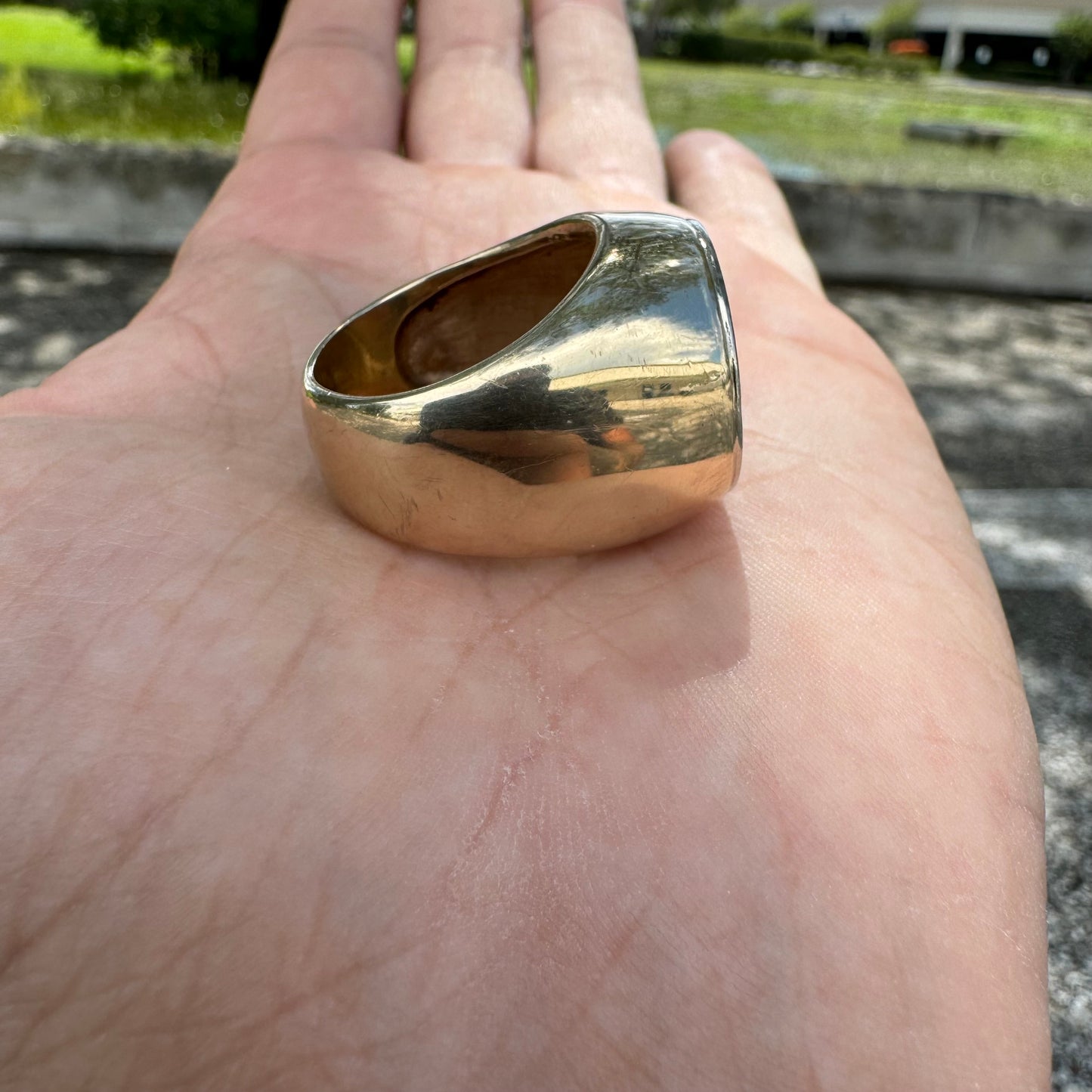 Vintage 14k Gold Harley-Davidson Derby Cover Ring (11.5)