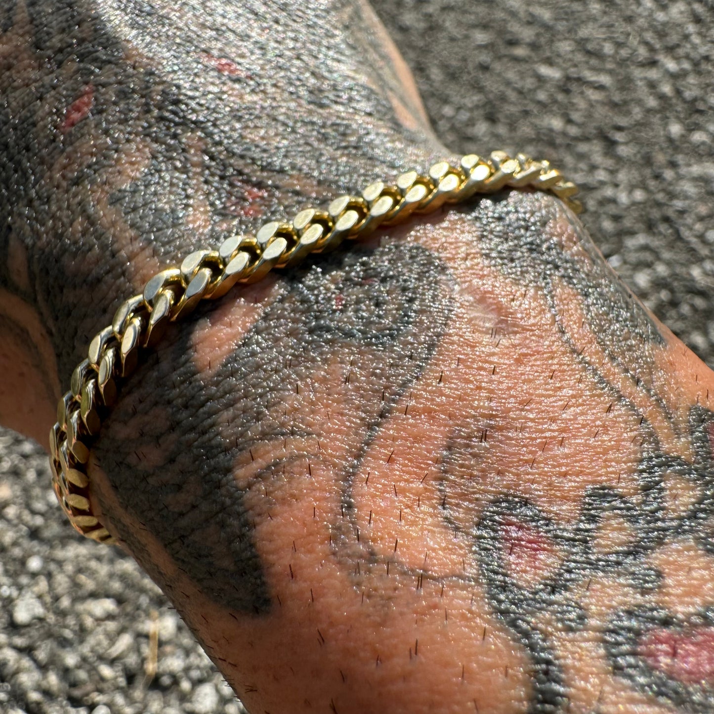 Solid 14k Yellow Gold Cuban Link Bracelet (7.5”)