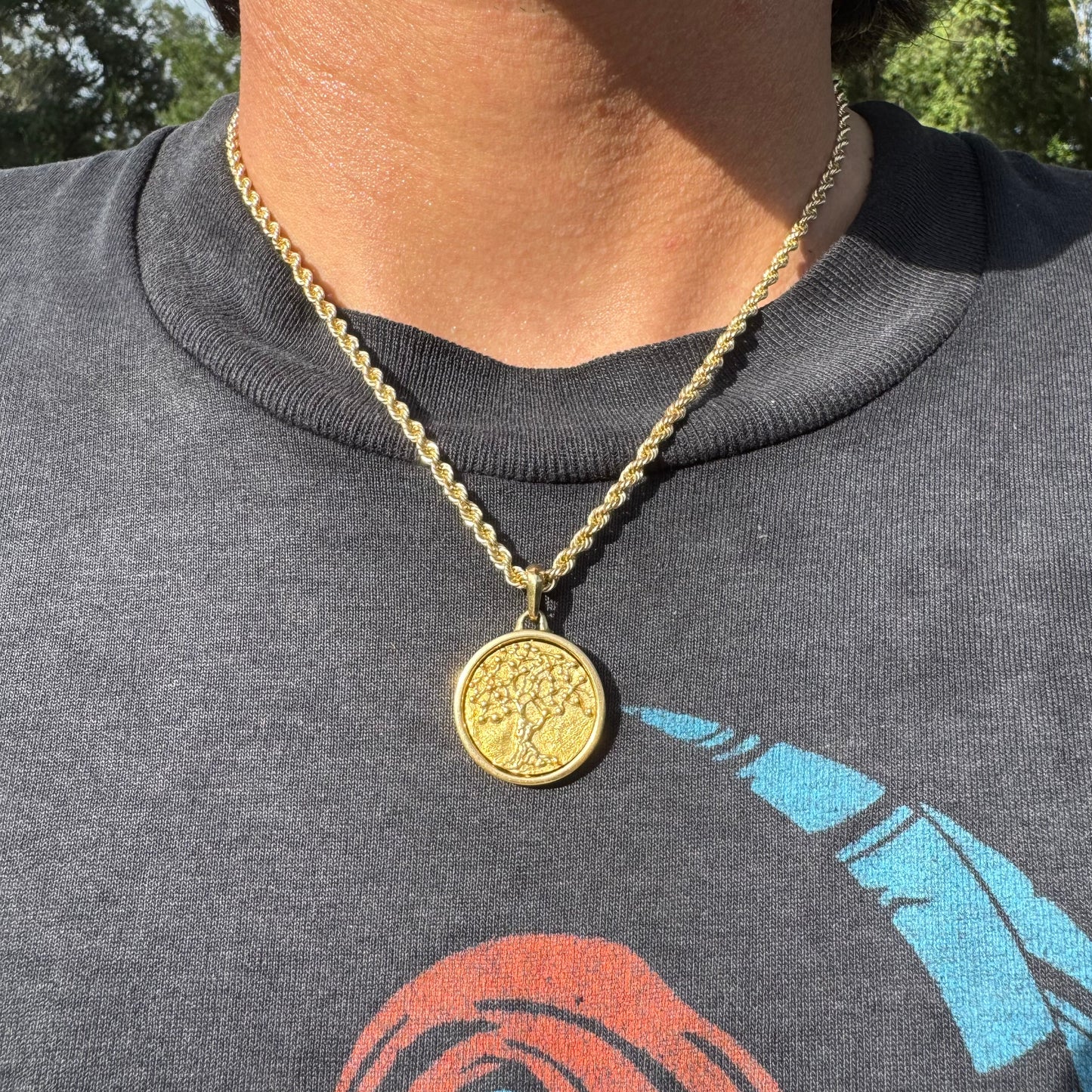 David Yurman Solid 18k Yellow Gold “Life And Death Duality Amulet” Pendant