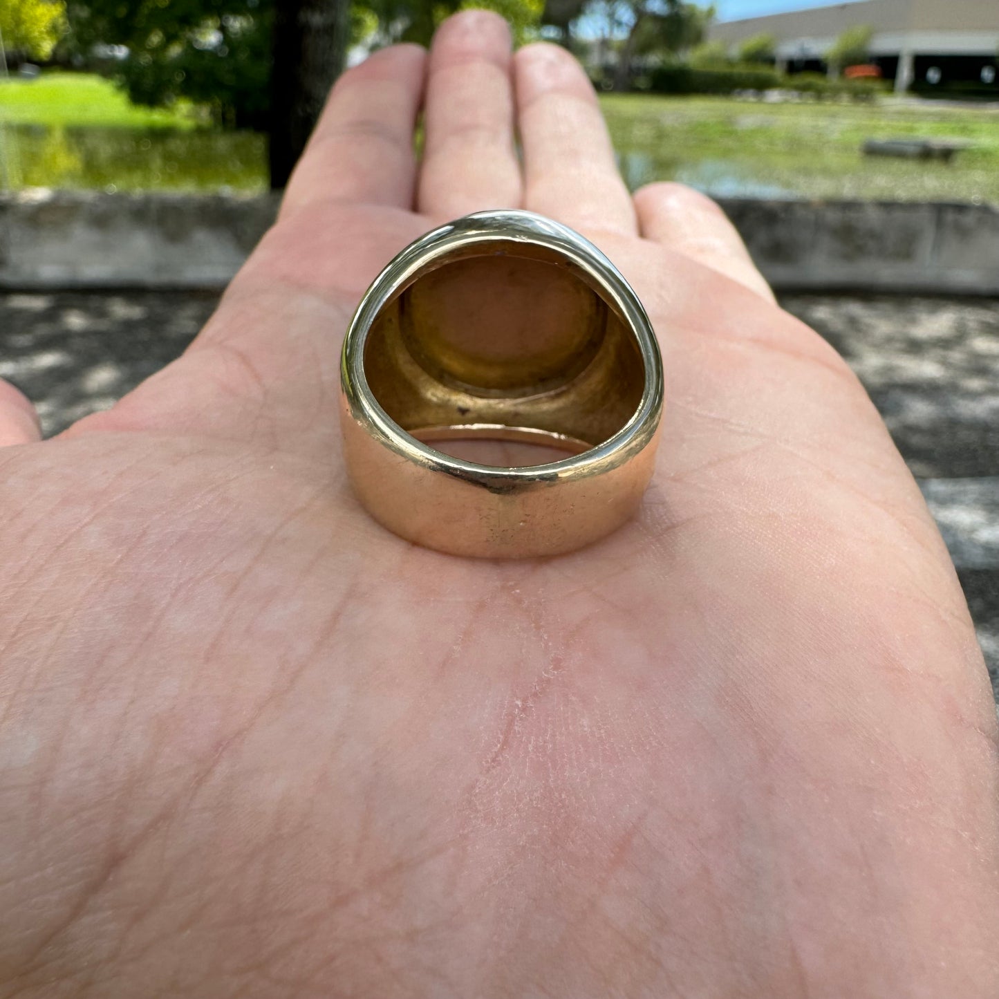 Vintage 14k Gold Harley-Davidson Derby Cover Ring (11.5)