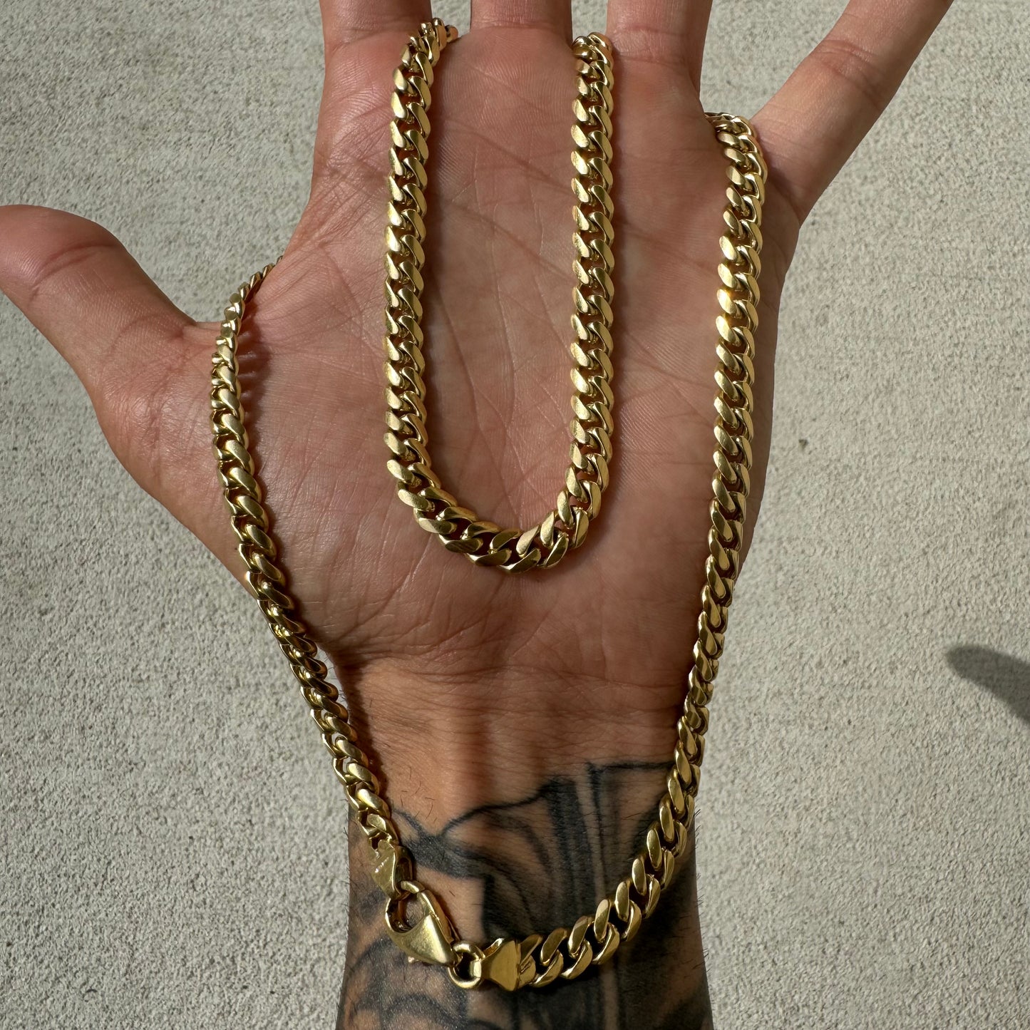 1980’s/90’s Solid 18k Yellow Italian Gold Handmade Heavyweight Cuban Link Necklace (24.25”)
