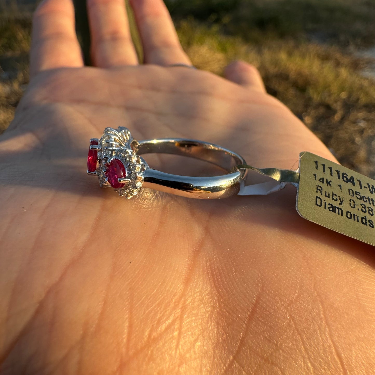 Brand New 14k White Gold 1.05ctw Natural Burmese Ruby .38ctw Natural VS Diamond Ring (8)