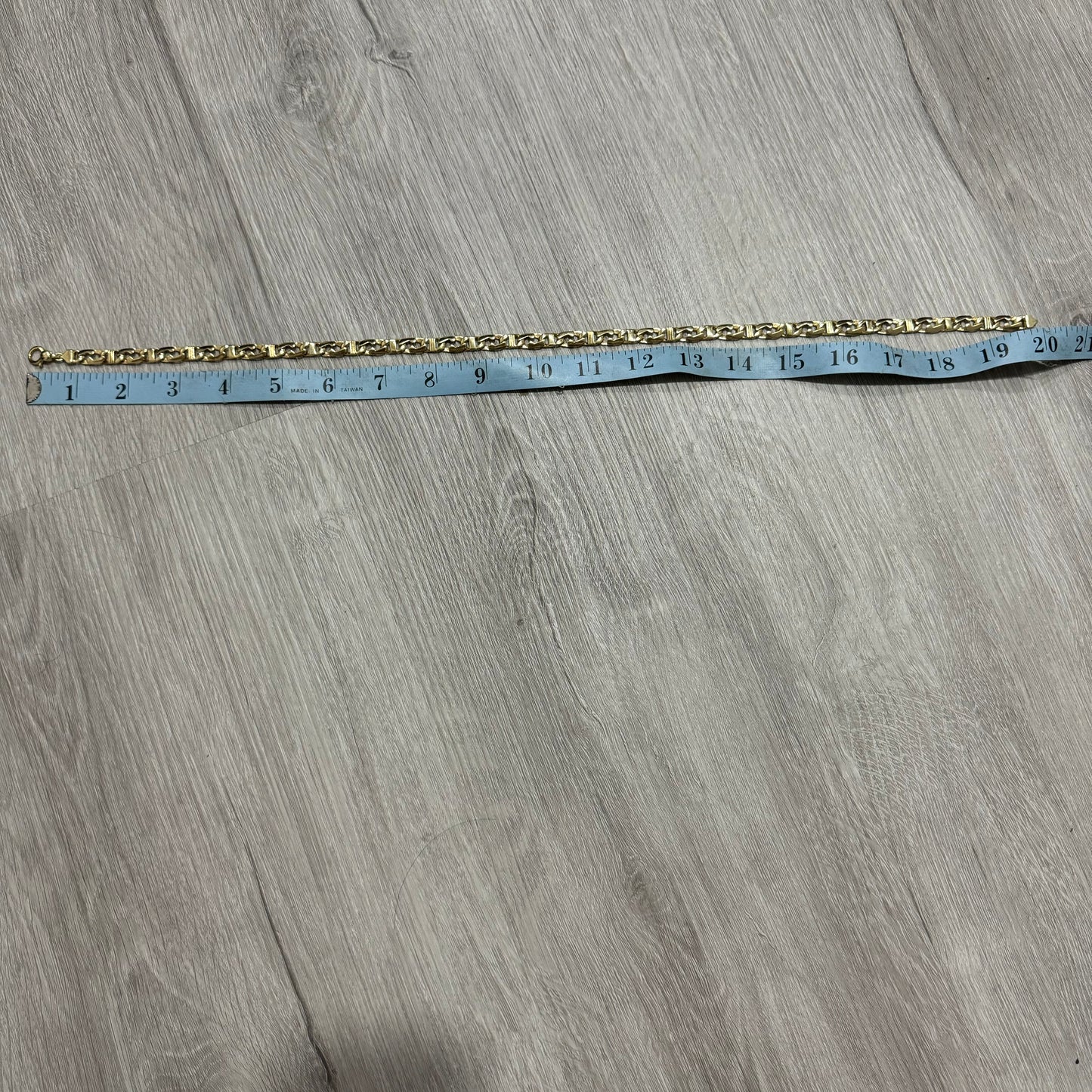 Vintage Solid 14k Yellow Gold Heavyweight Razorblade Mariner Link Necklace (20”)