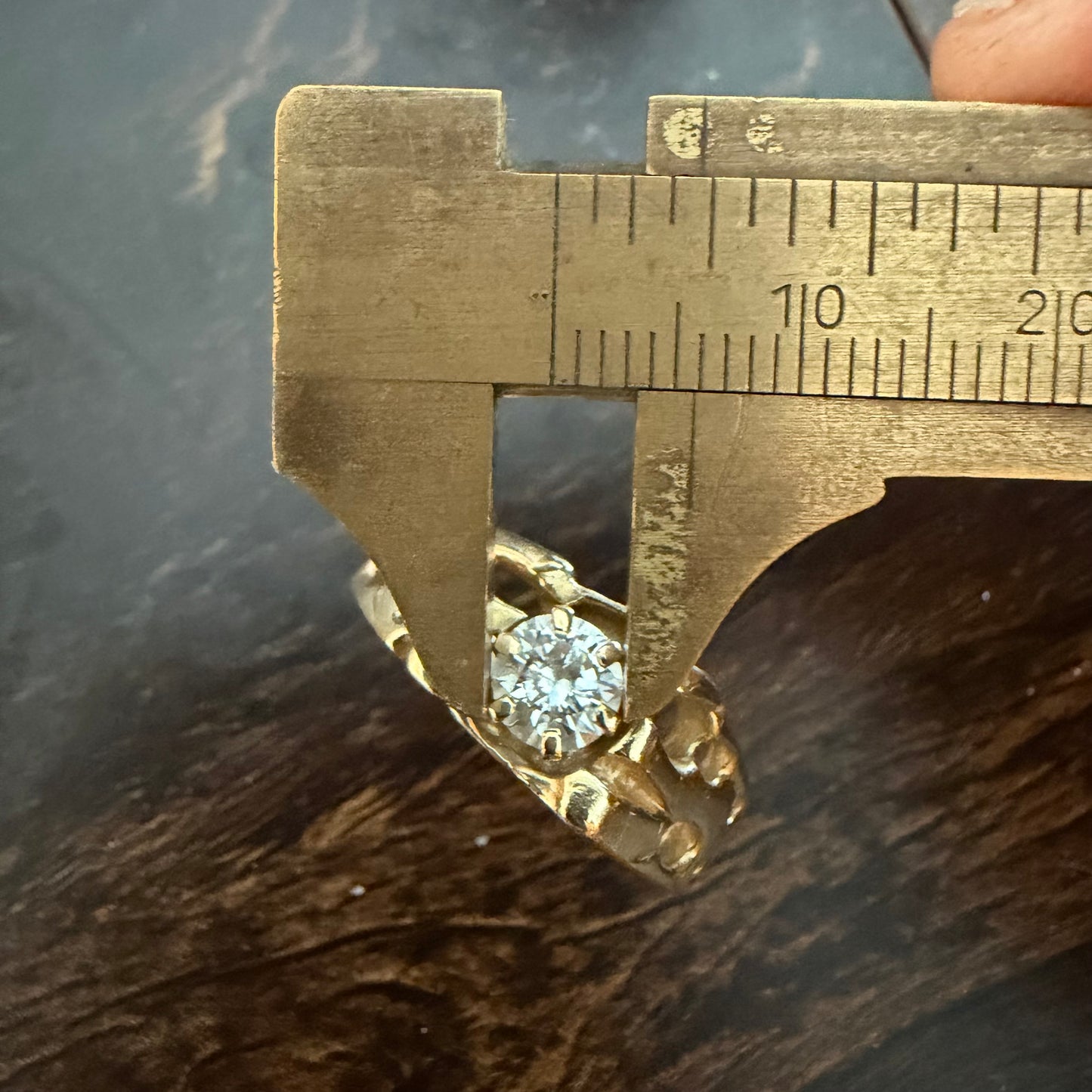 Vintage Solid 14k Yellow Gold .85ct Natural Old Euro Cut Diamond Solitaire Nugget Ring (11.5)