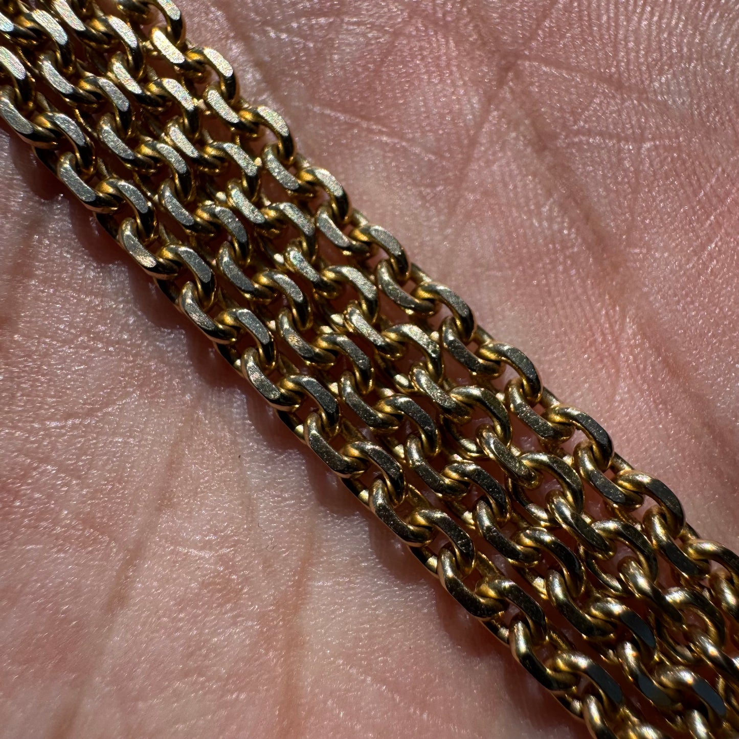 Vintage Solid 14k Yellow Gold “Biker Chain” Anchor Link Necklace (25”)