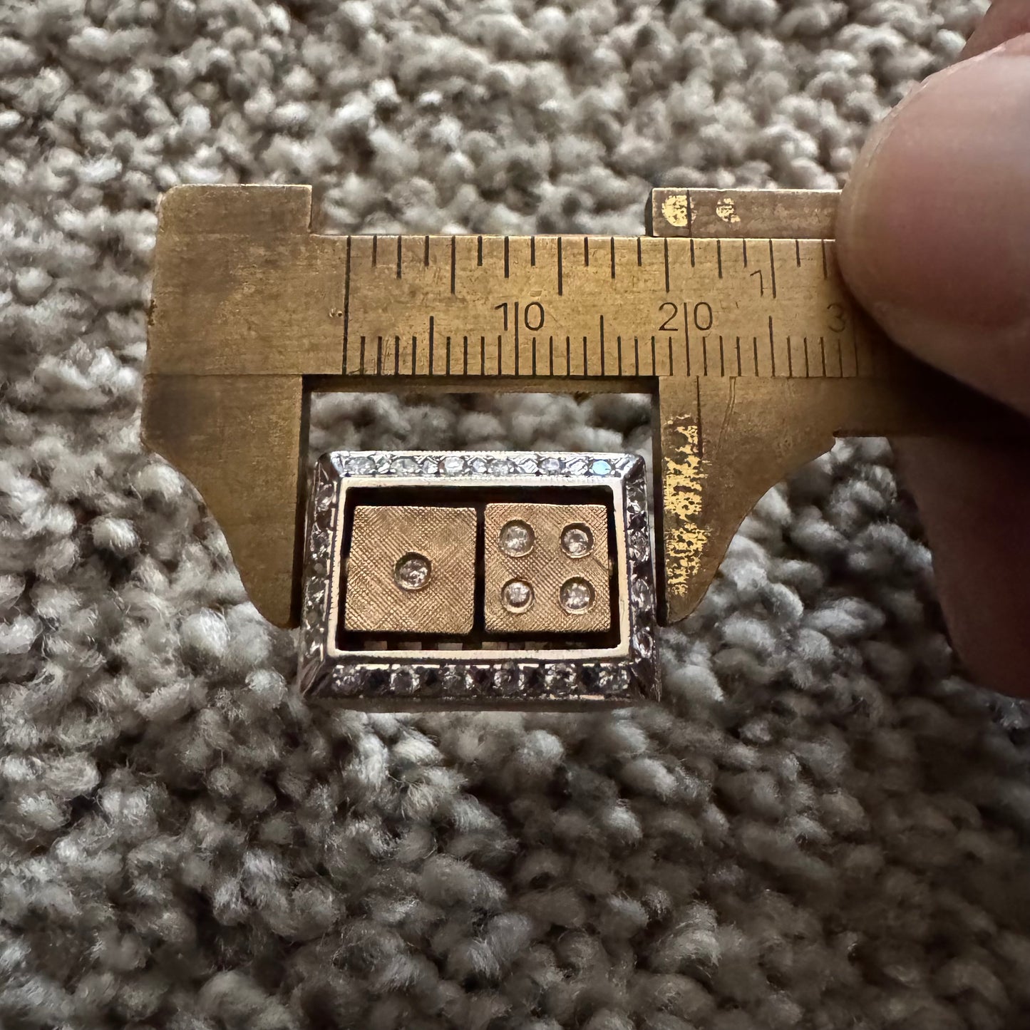 1970’s Custom Handcrafted Solid 14k Yellow Gold .50ctw Natural Diamond Spinning Dice Ring (8.25)