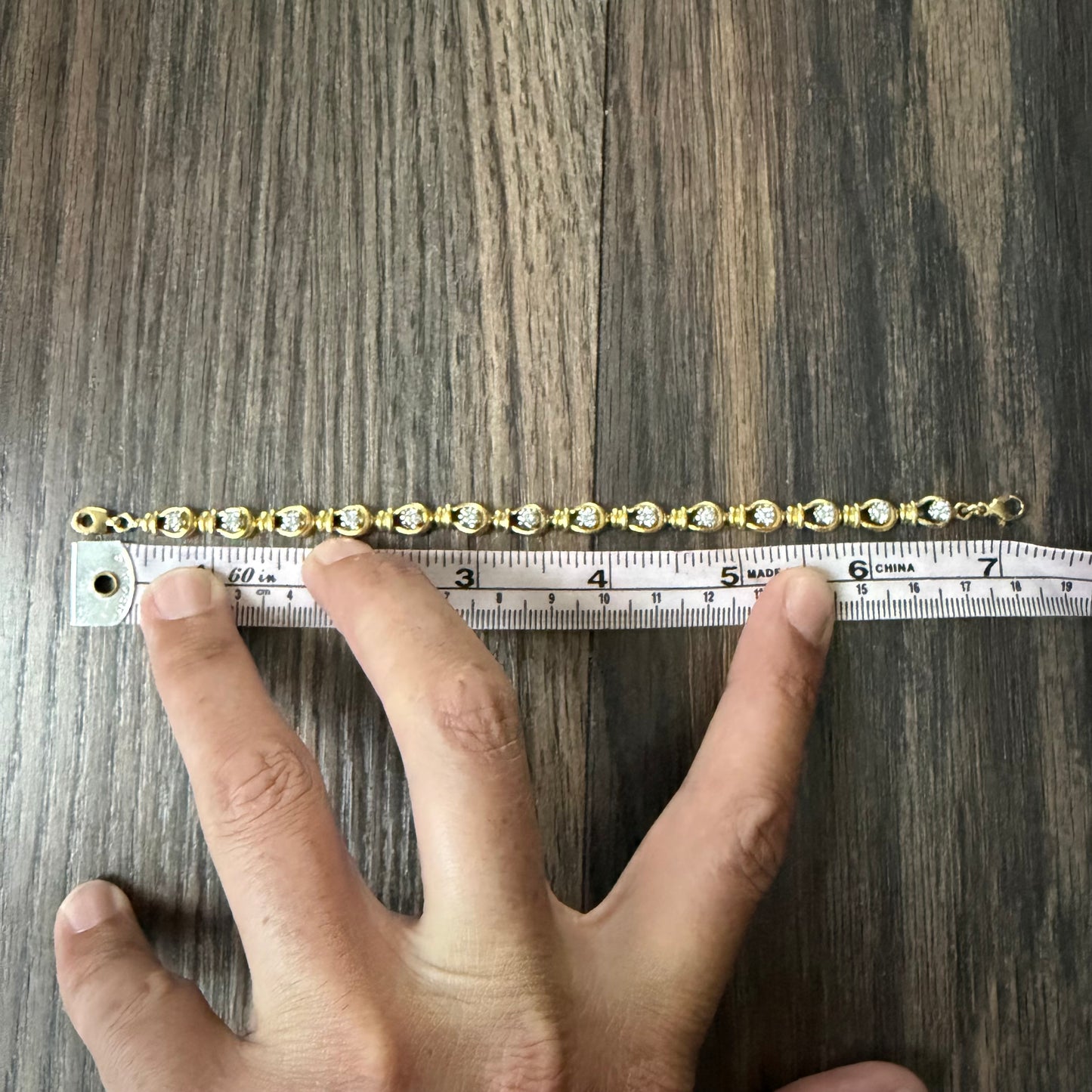 Vintage Solid 18k Yellow Gold 2.0ctw Natural VS Diamond Bracelet (7”)