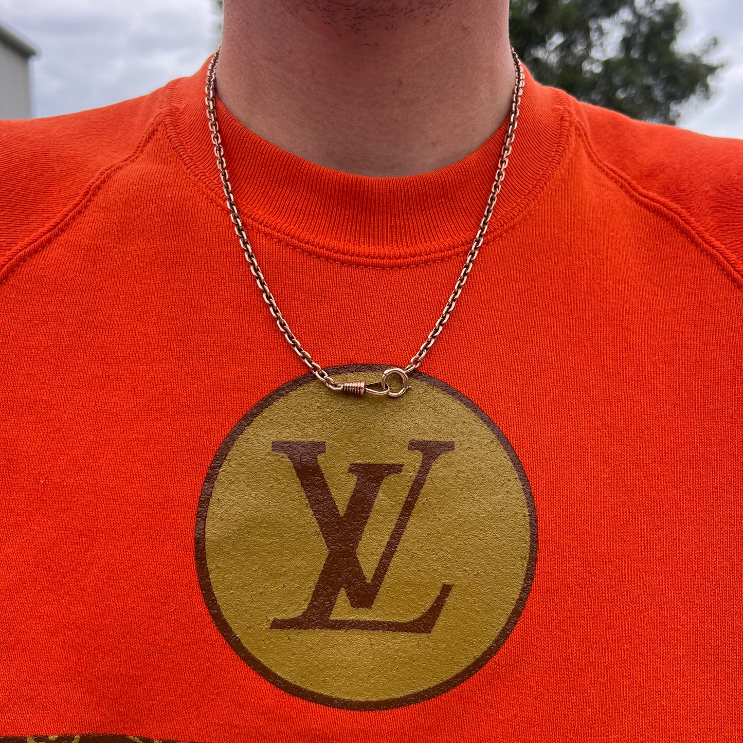Victorian Solid 12k Rose Gold Watch Chain Necklace (20.5”)