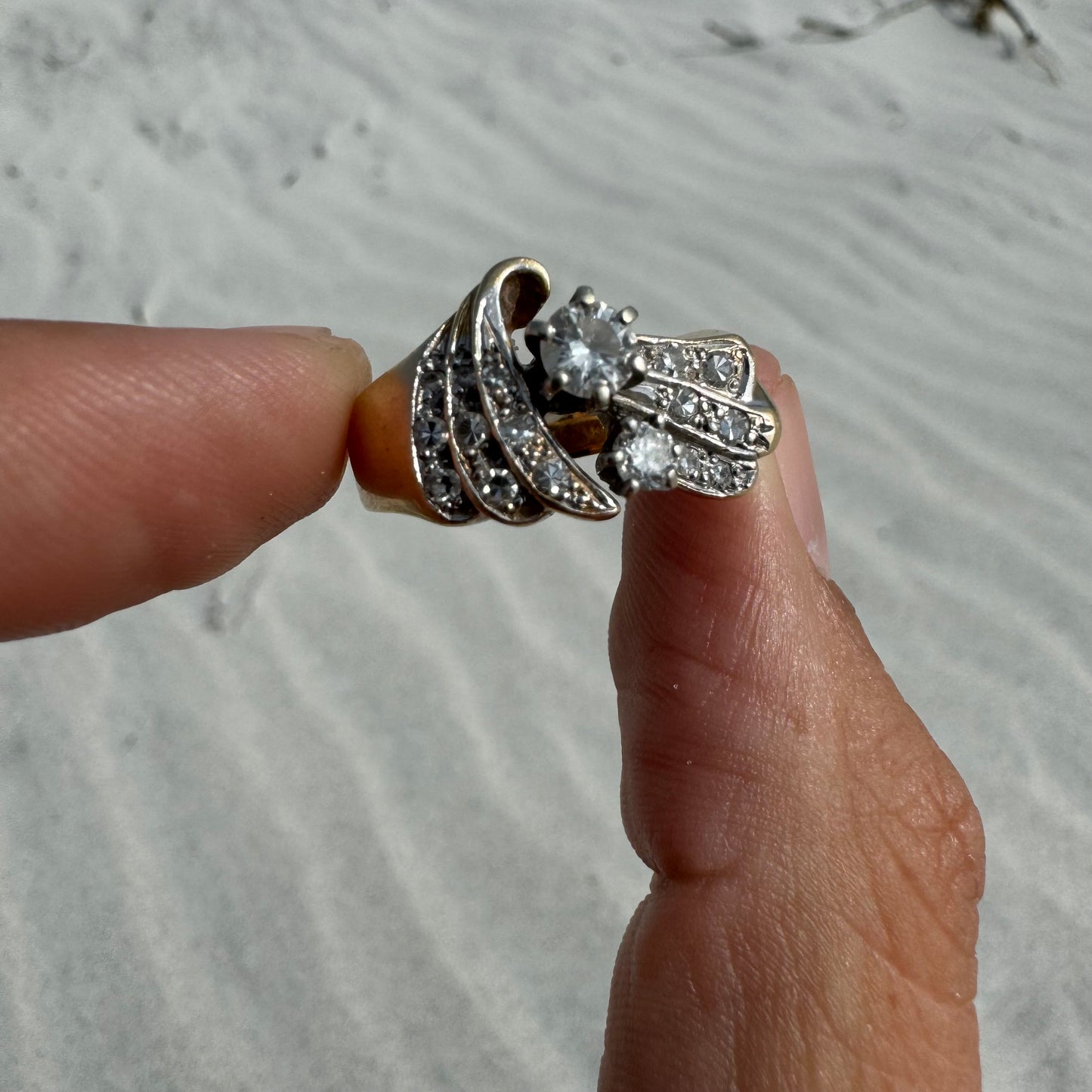 1967 14k Yellow Gold 1.25CTW Natural Diamond Flooded Hand Wrought Ring By Stuller (6.5)