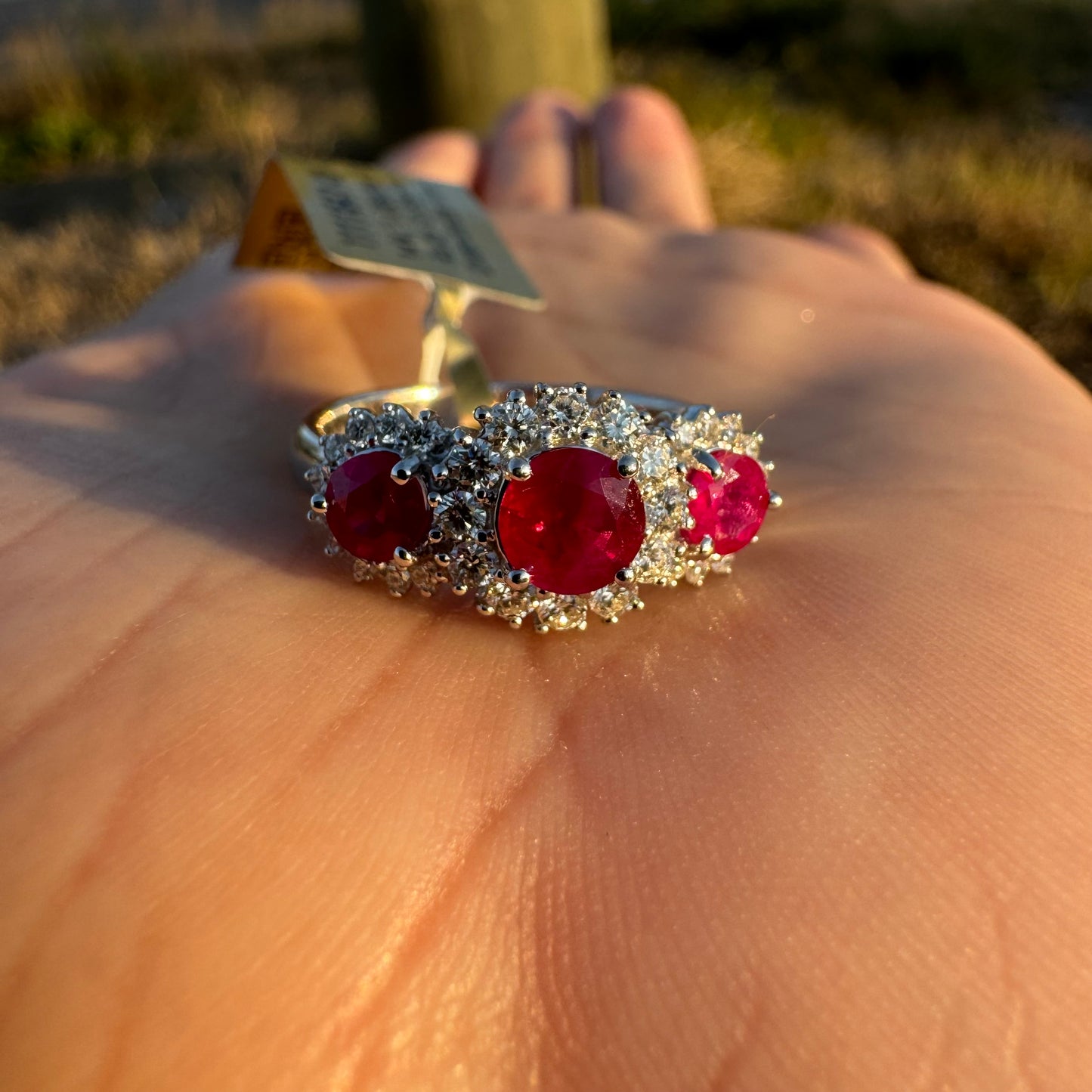 Brand New 14k White Gold 1.05ctw Natural Burmese Ruby .38ctw Natural VS Diamond Ring (8)