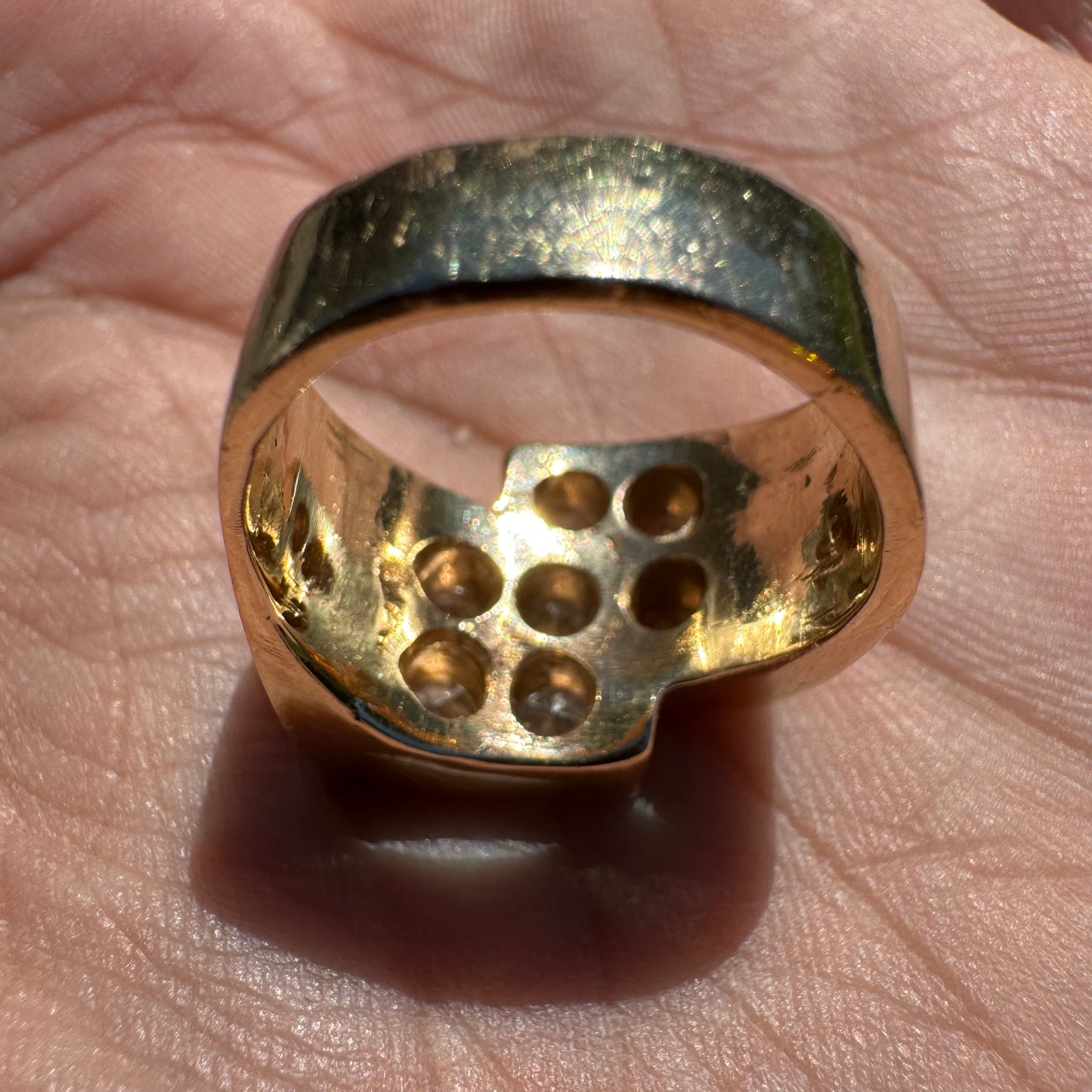 Custom Solid 14k Yellow Gold 1.5CTW Natural VS Diamond Dice Ring (8)