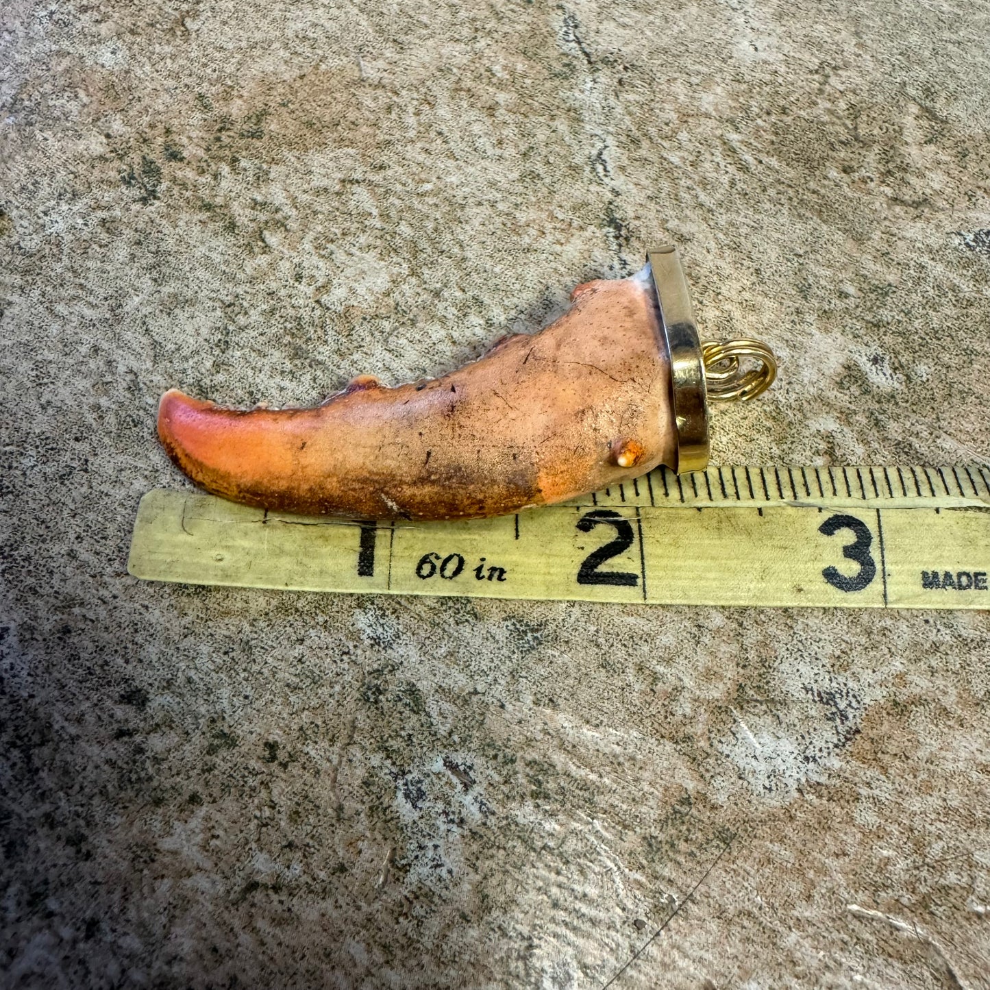 Old 18k Yellow Gold Custom One Of A Kind Handmade Lobster Claw Pendant
