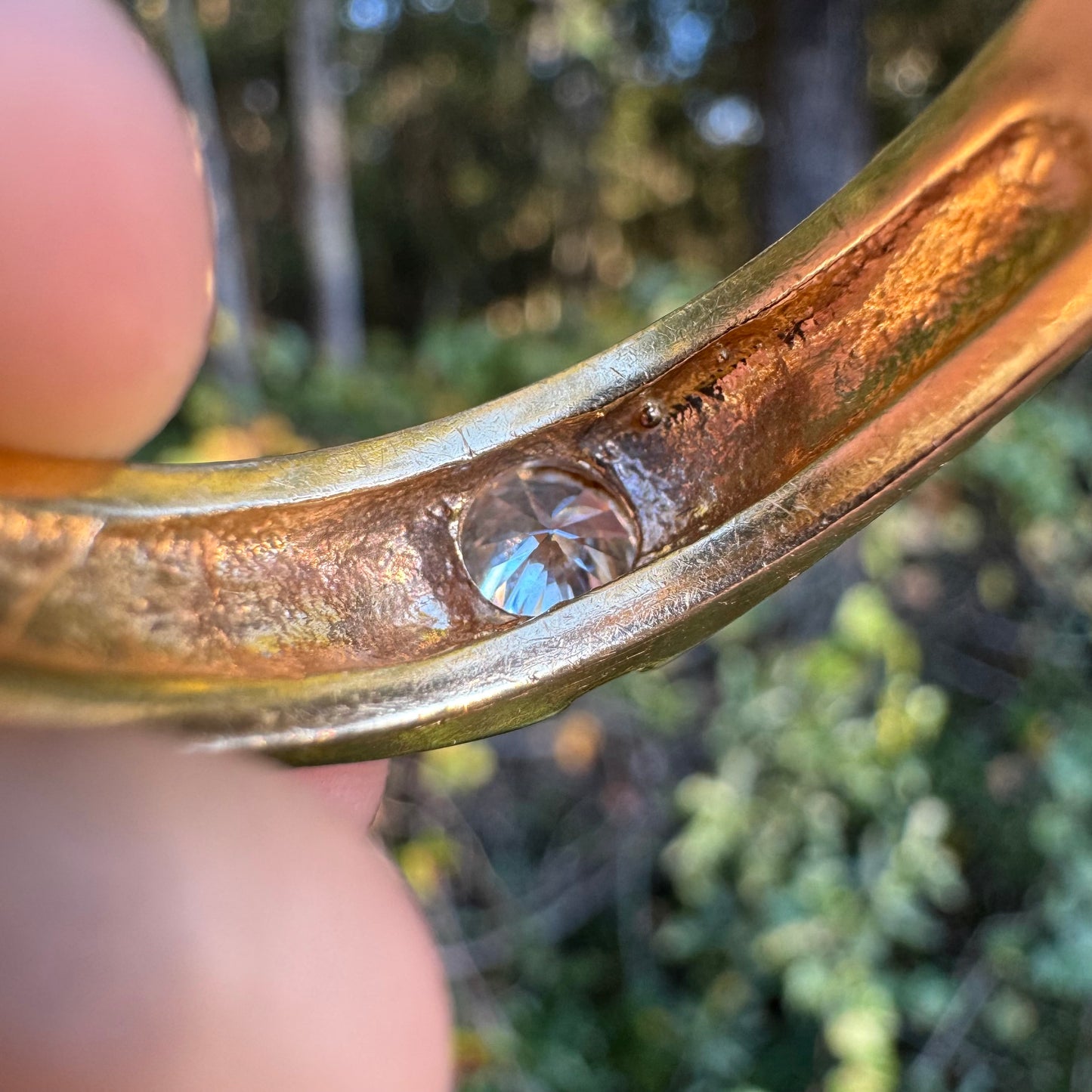 Vintage Solid 14k Yellow Gold .75ct Natural VS1 Diamond Gypsy Ring (13)