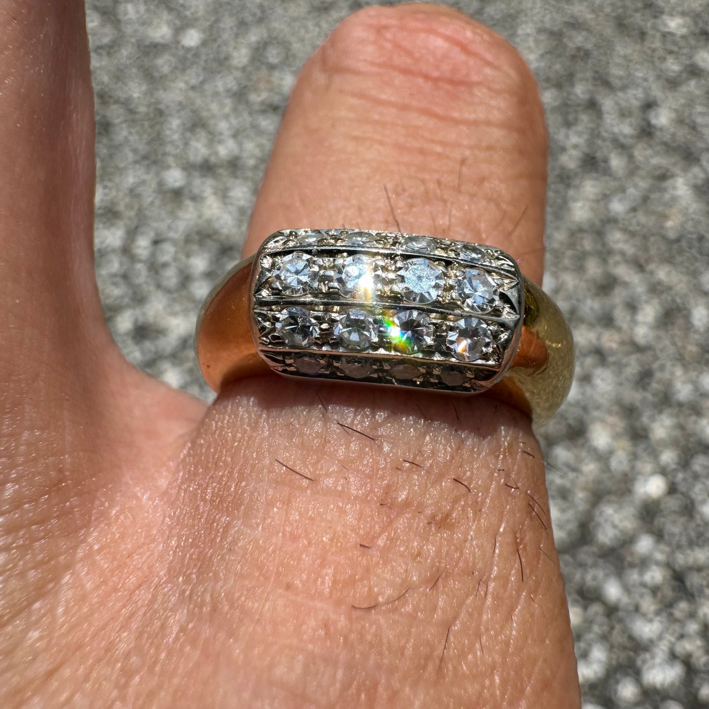 Vintage 14k Yellow Gold 1.0CTW Flawless/VVS1 Natural Diamond Ring (8.75)
