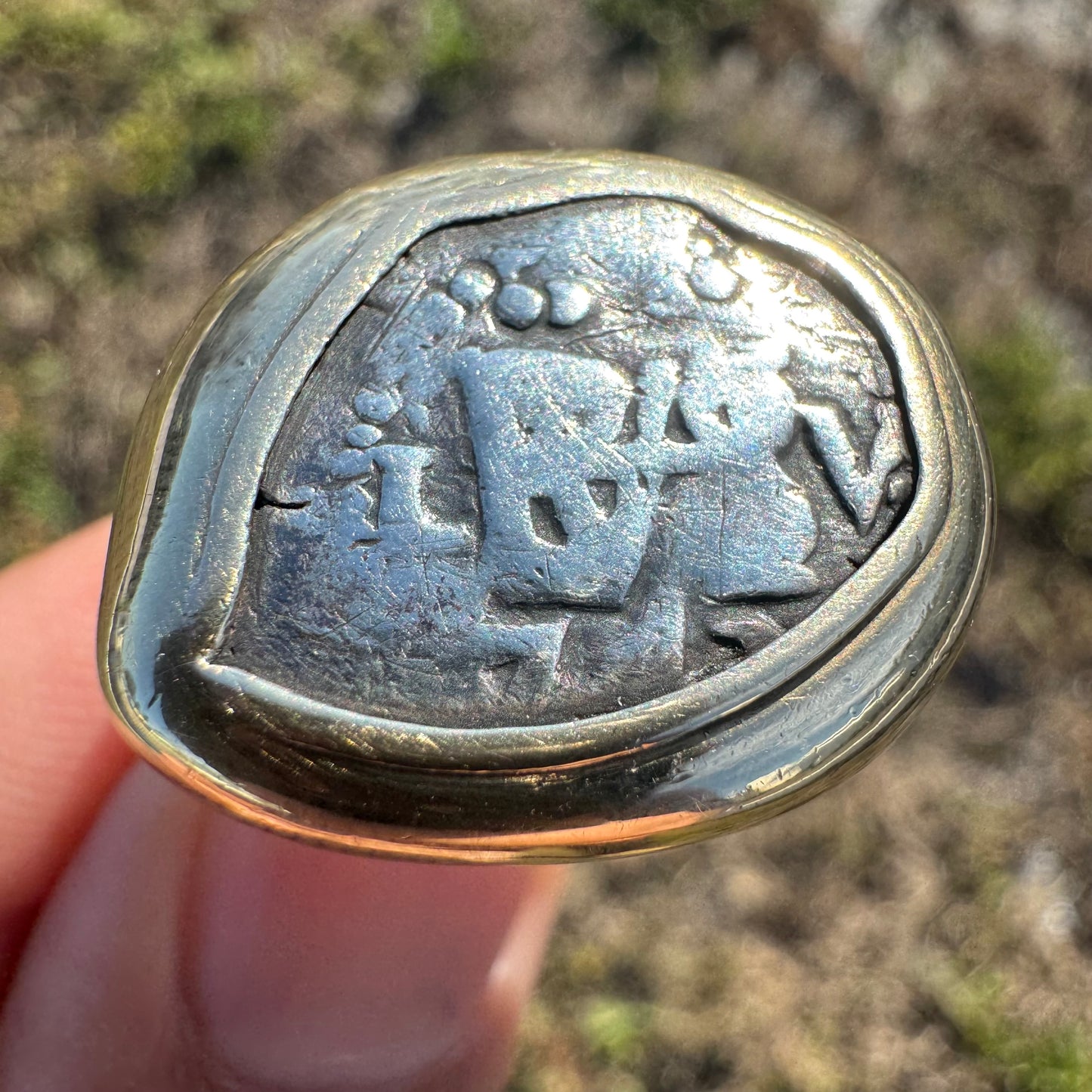 1670’s Spanish Cob 14k Yellow Gold Coin Ring (11.5)