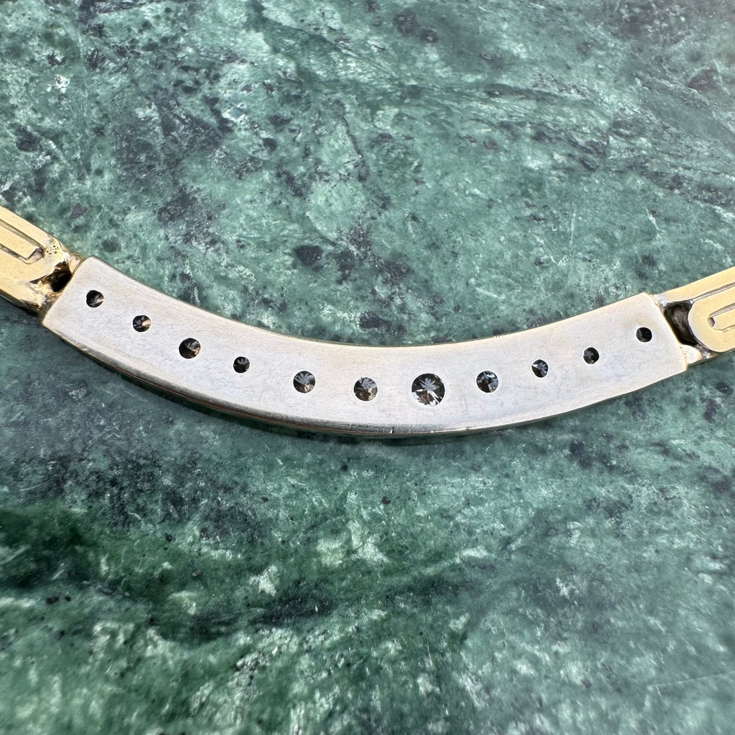 Vintage Custom Made 2.75ctw Natural Diamond 14k Gold Heavyweight Snail Link Necklace (15.75”)