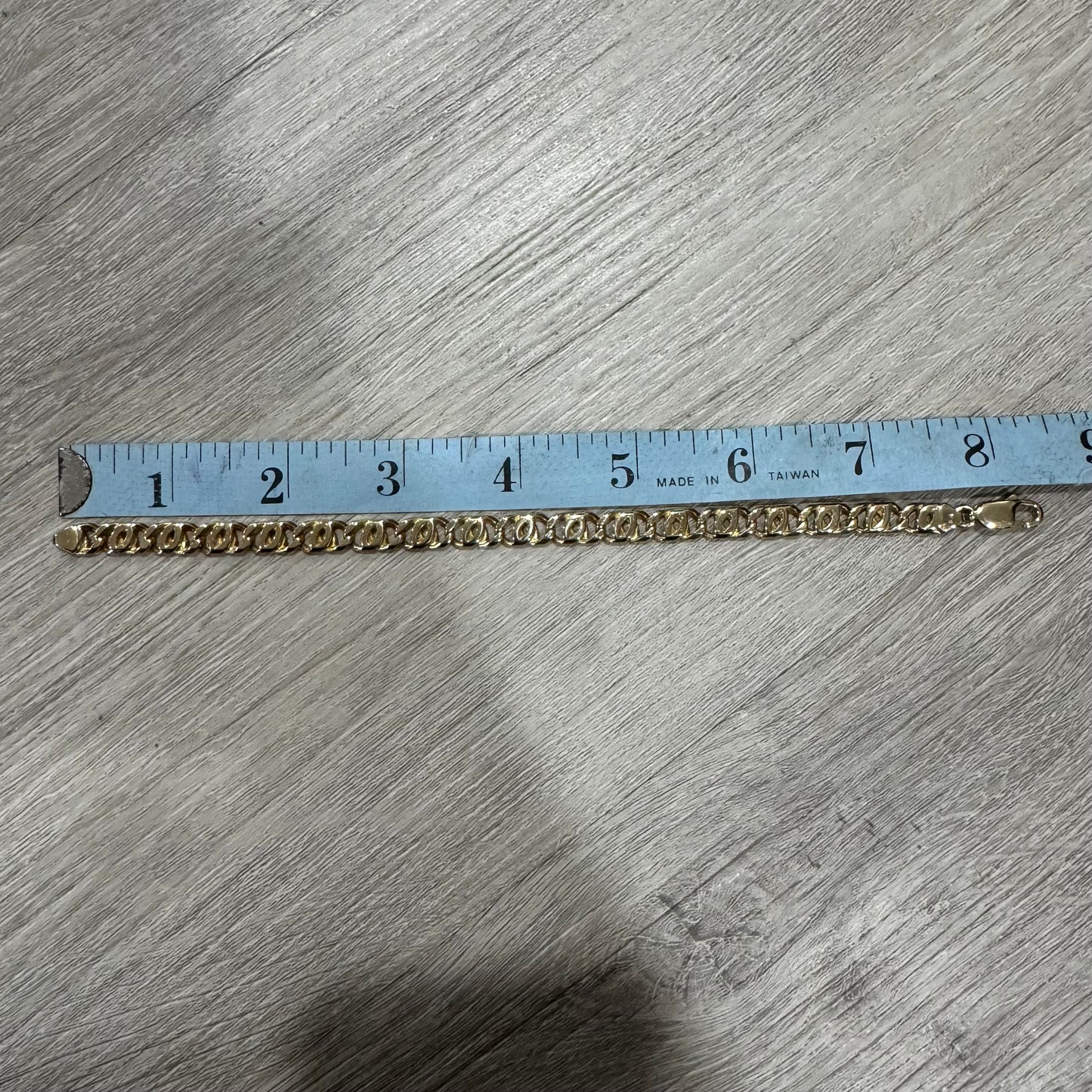 Vintage Solid 14k Italian Yellow Gold Knife Edged Tigers Eye “Chanel Link” Bracelet (8.25”)