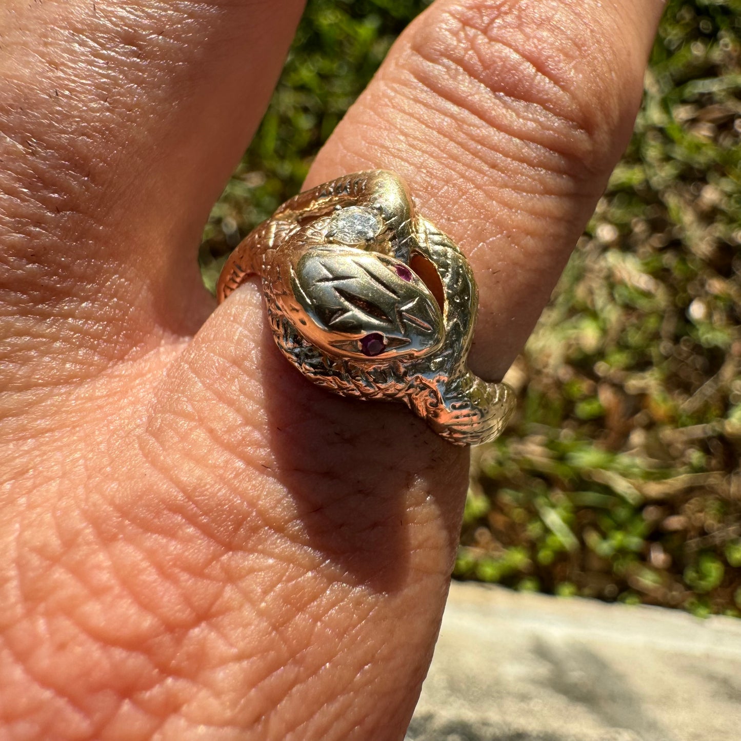 Art Deco 1920’s Solid 14k Yellow Gold Wraparound Intertwined Snake Ring (9)