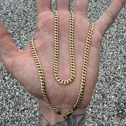 Brand New 14k Yellow Gold Miami Cuban Link Necklace (22”)