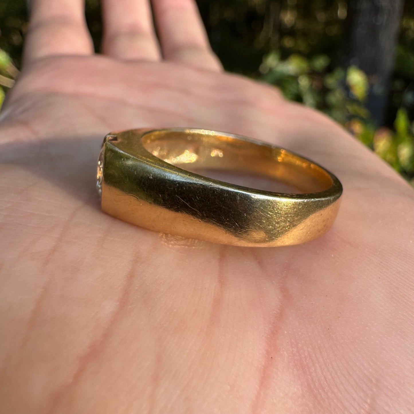 Vintage Solid 14k Yellow Gold .75ct Natural VS1 Diamond Gypsy Ring (13)