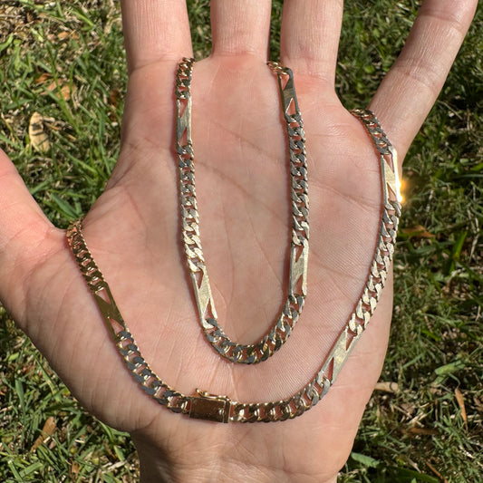 Vintage Solid 14k Yellow Gold Diamondcut Cuban Tigers Eye Link Necklace (20”)