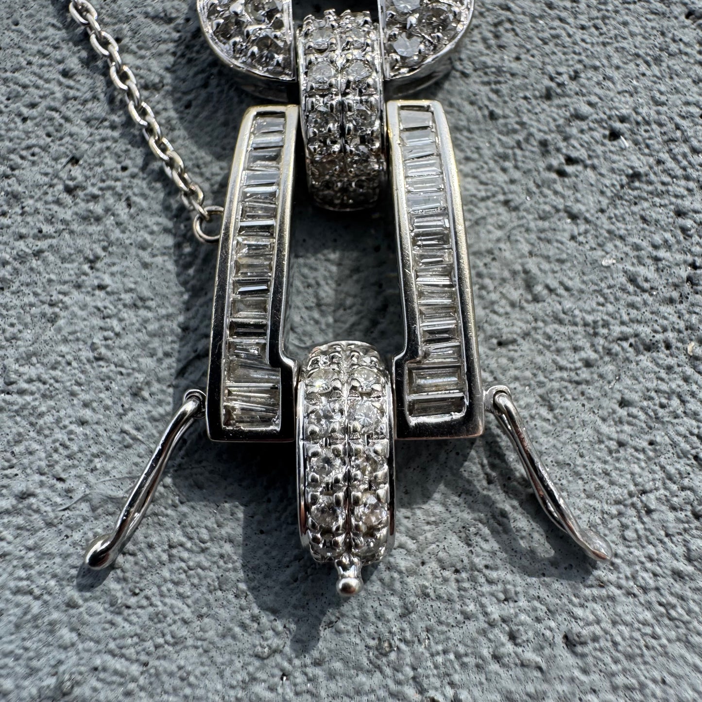 Art Deco Solid 18k White Gold Heavyweight 12.5ctw Natural Diamond Bracelet (8”)
