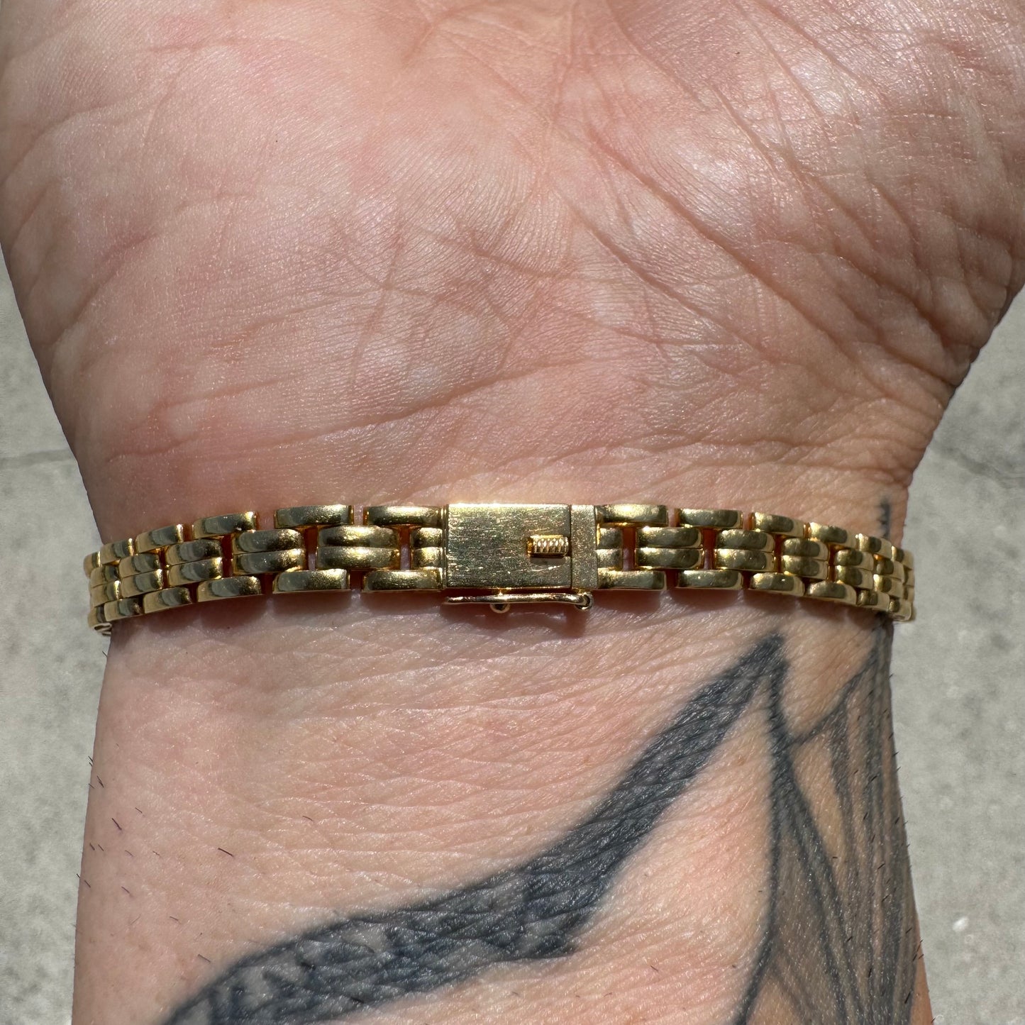 Vintage 18k Yellow Gold 3.25ctw Natural Columbian Emerald And Diamond Panther Link Bracelet (7.25”)