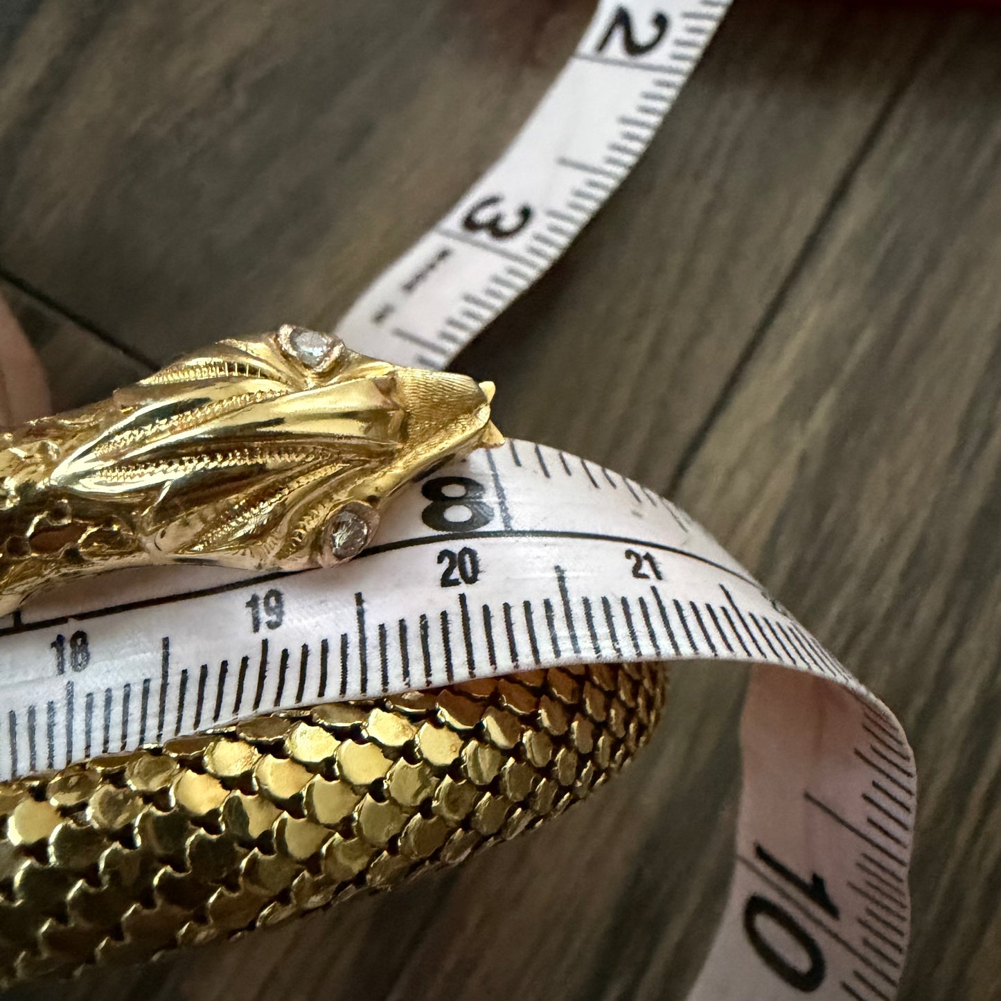 Circa 1940’s Italian Designer 18k Yellow Gold Flexible Mesh Heavyweight Snake Bracelet (6”-7.75”)