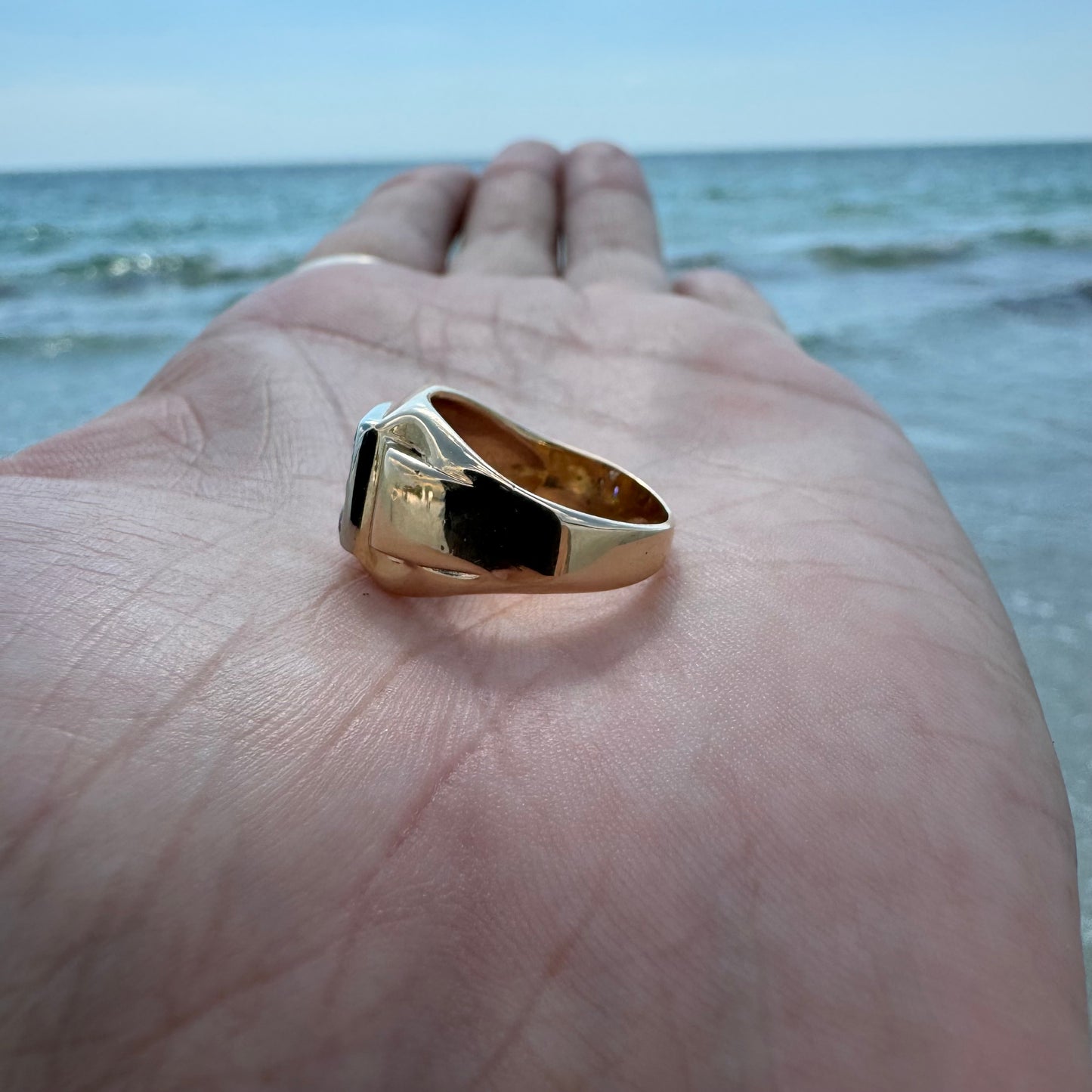 Mid-Century 14k Yellow Gold .45CTW Natural VS Diamond Cluster Ring (6.5)
