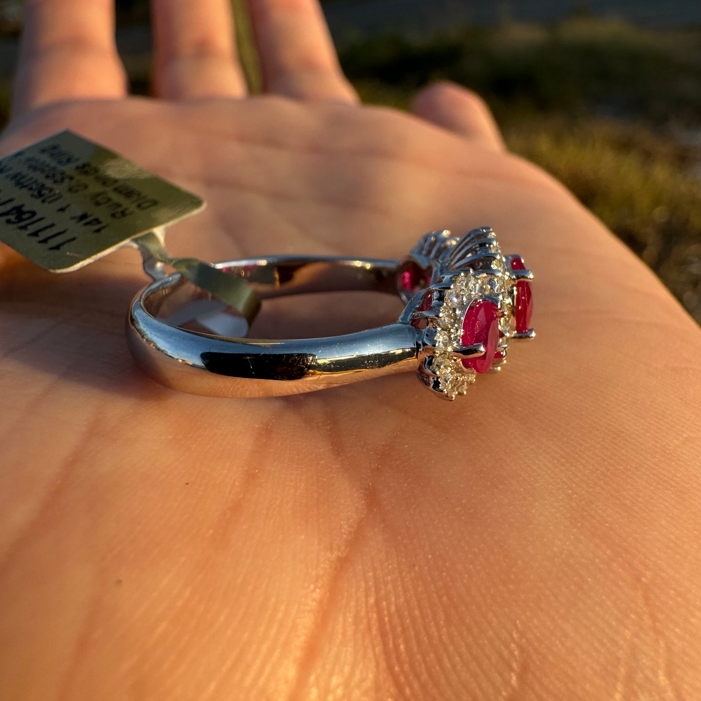 Brand New 14k White Gold 1.05ctw Natural Burmese Ruby .38ctw Natural VS Diamond Ring (8)