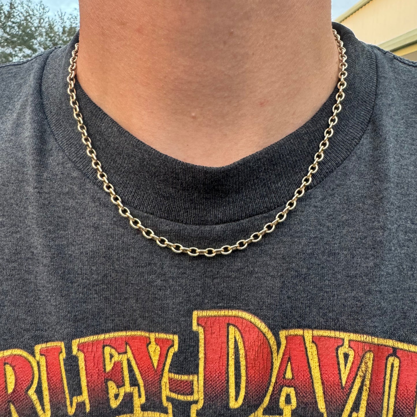 1970’s Solid 14k Yellow Gold Cable Link Necklace (18”)