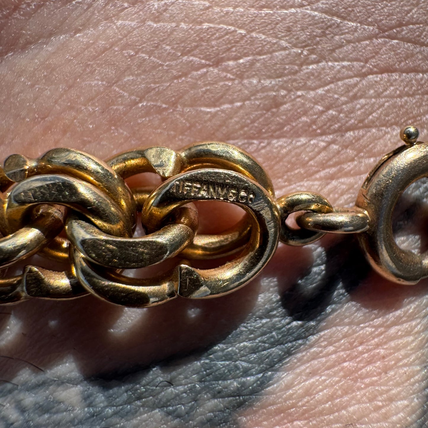 Mid-Century Tiffany & Co. Solid 14k Yellow Gold Heavyweight Chino Link Bracelet (7.25”)
