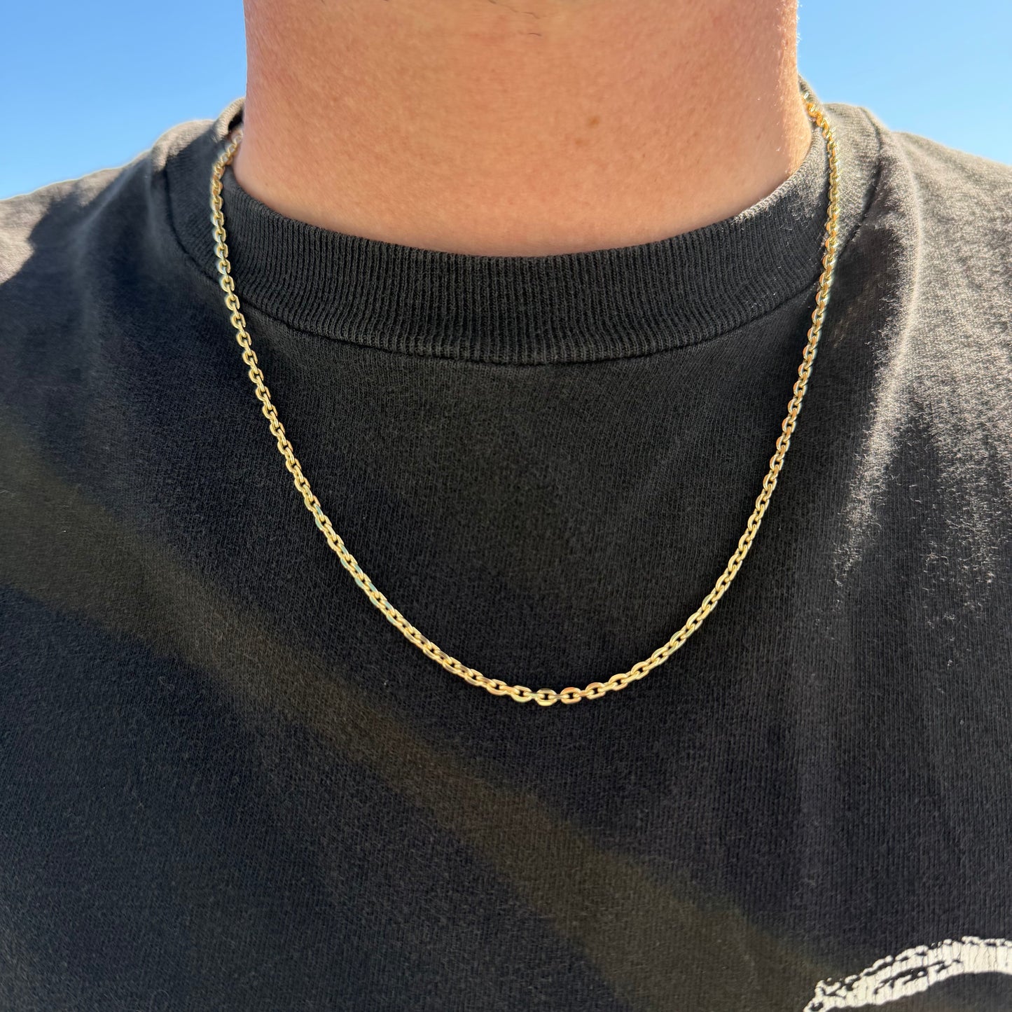 Brand New Solid 14k Yellow Gold “Biker Chain” Anchor Link Necklace (20”)