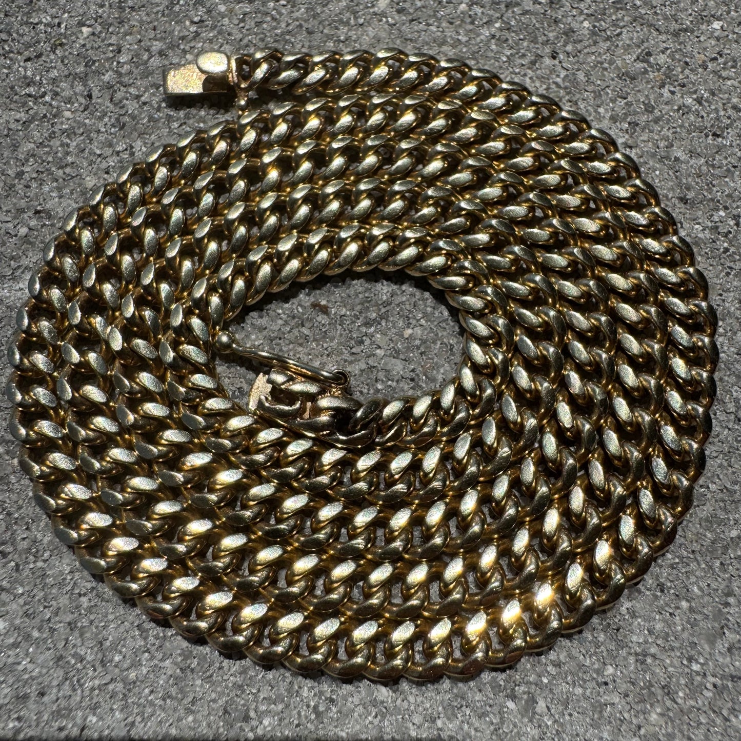 Vintage Solid 14k Yellow Gold Miami Cuban Link Necklace (23”)