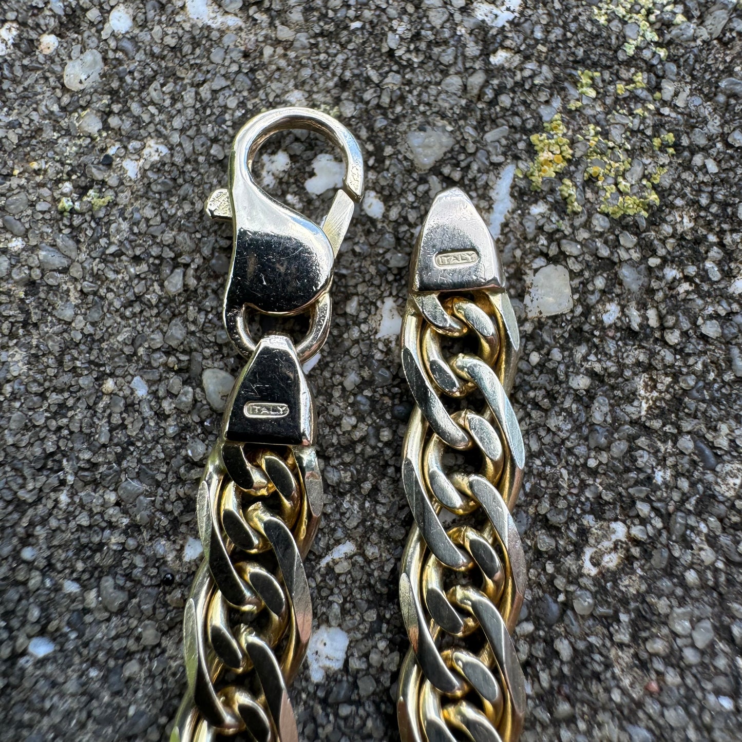 Vintage Solid 14k Yellow Gold Old School Knife-Edged Double Cuban Curb Link Necklace (20”)