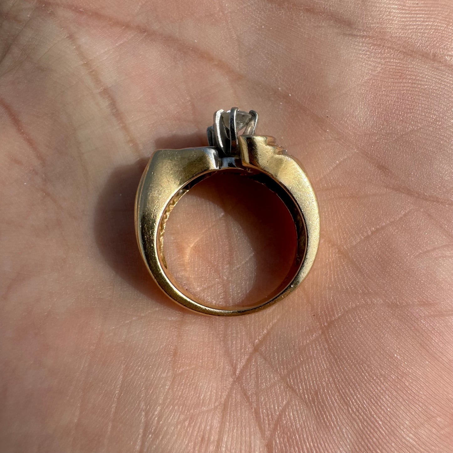 1967 14k Yellow Gold 1.25CTW Natural Diamond Flooded Hand Wrought Ring By Stuller (6.5)