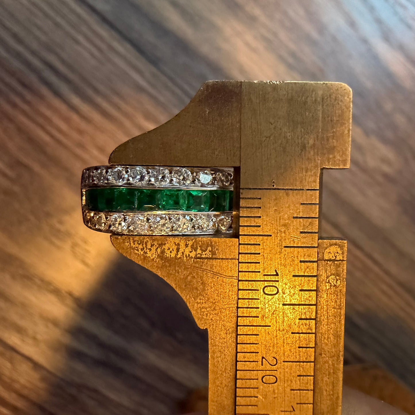1980’s New Old Stock Solid Platinum 2.5ctw Natural Colombian Emerald and VS Diamond Ring (7.75)