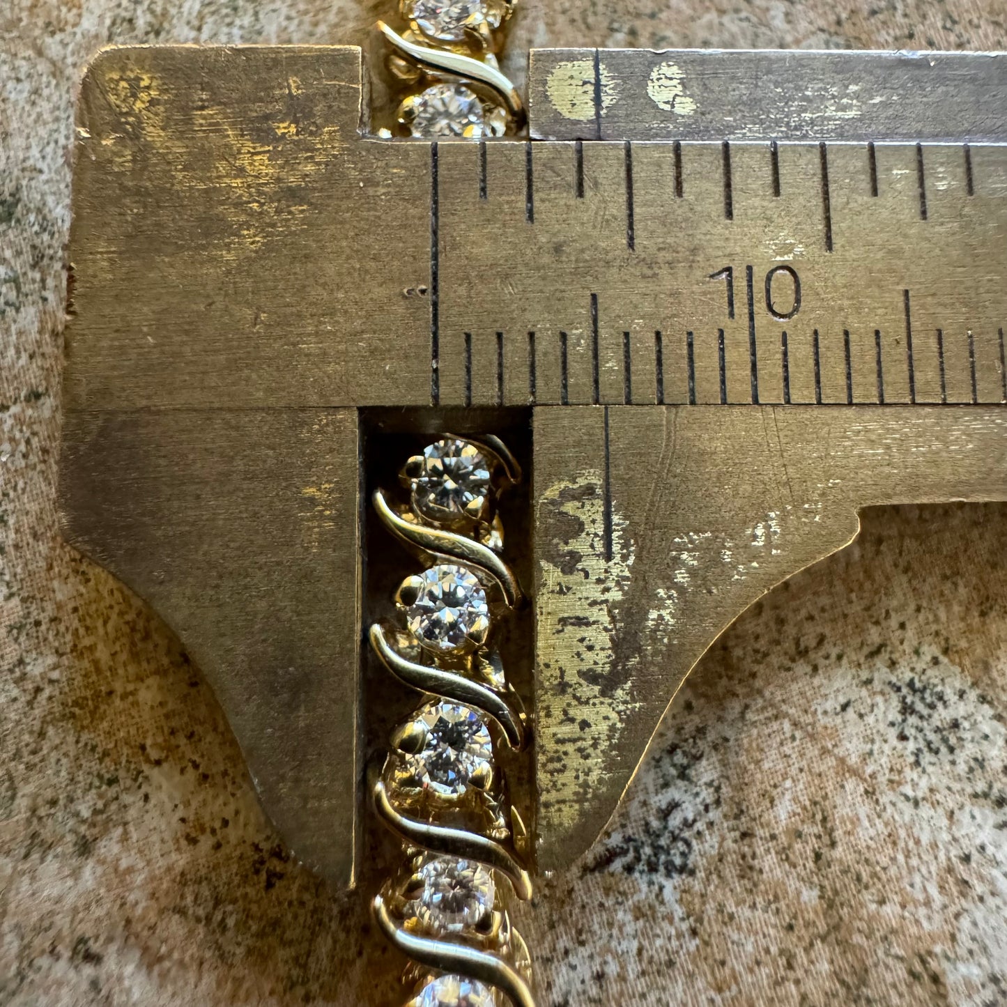 Vintage 2.5CTW Natural VS Diamond 14k Yellow Gold S-Link Tennis Bracelet (6.75”)