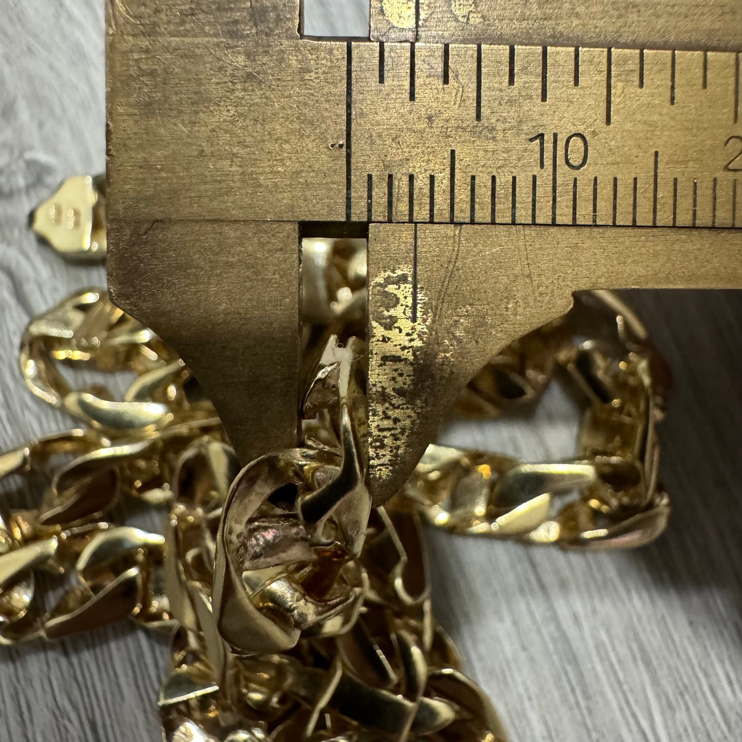 Vintage Solid 14k Yellow Gold Heavyweight Razorblade Mariner Link Necklace (20”)