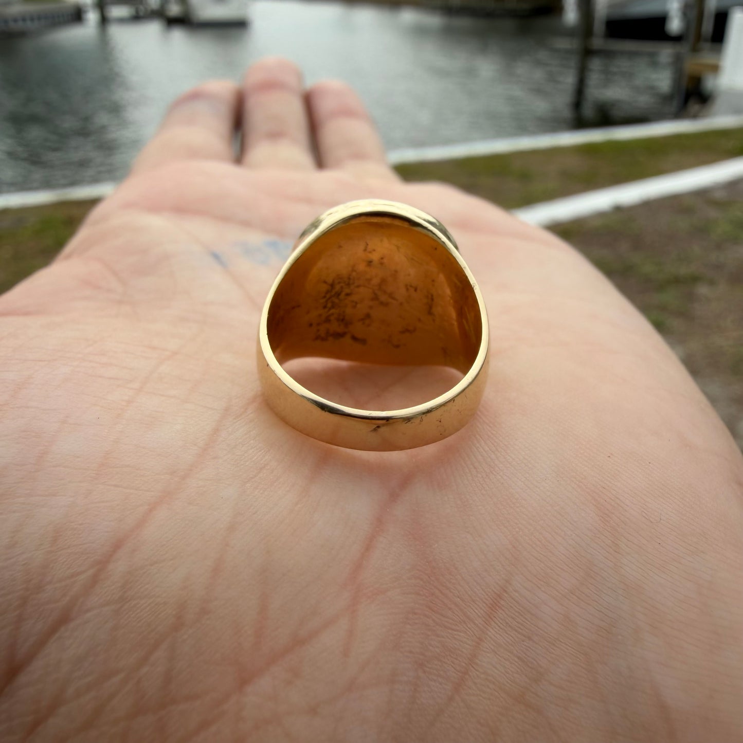 Mid-Century Solid 14k Yellow Gold Mexican $2.5 Peso Gold Coin Ring (6)