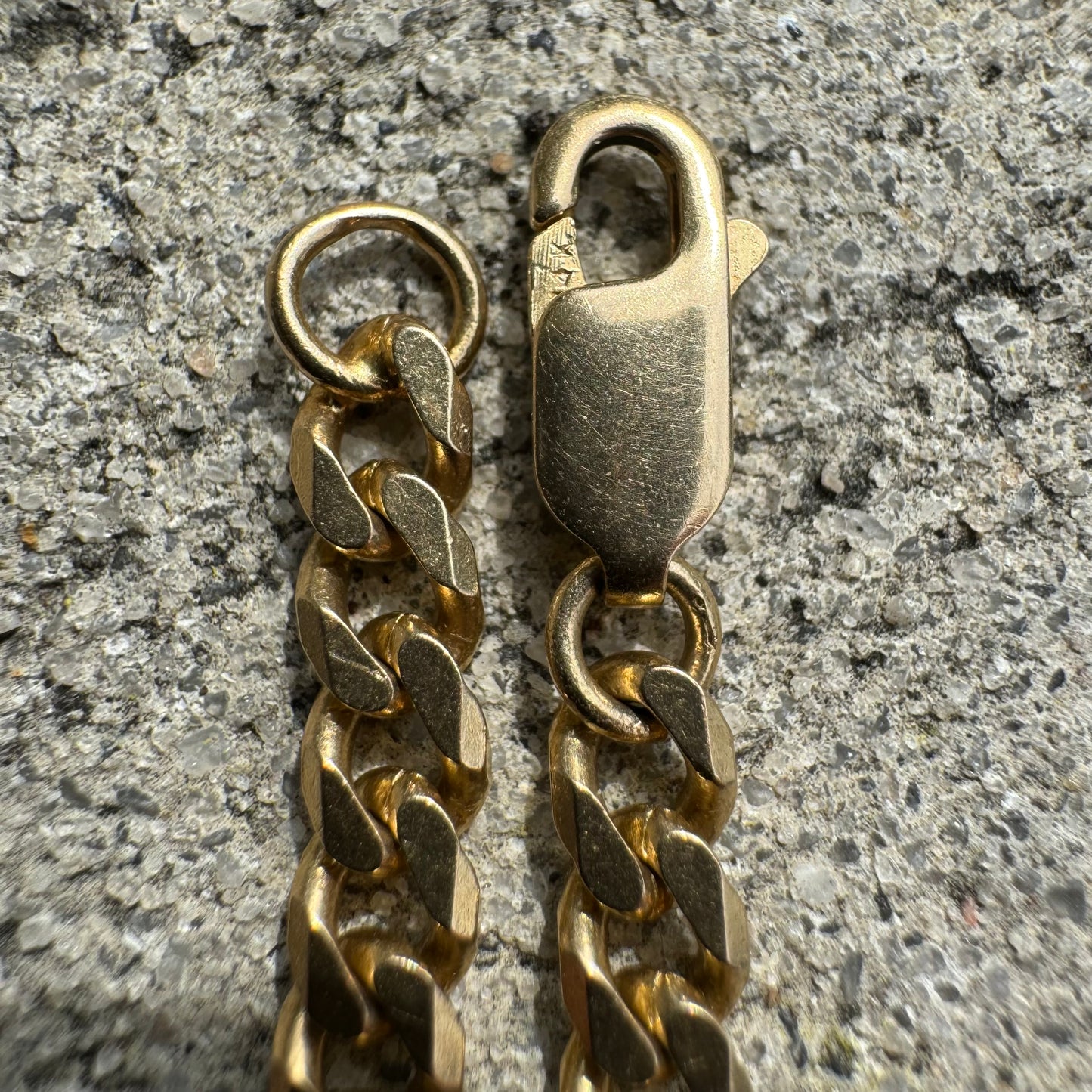 Vintage Solid 14k Yellow Gold Old School Cuban Link Necklace (18.5”)