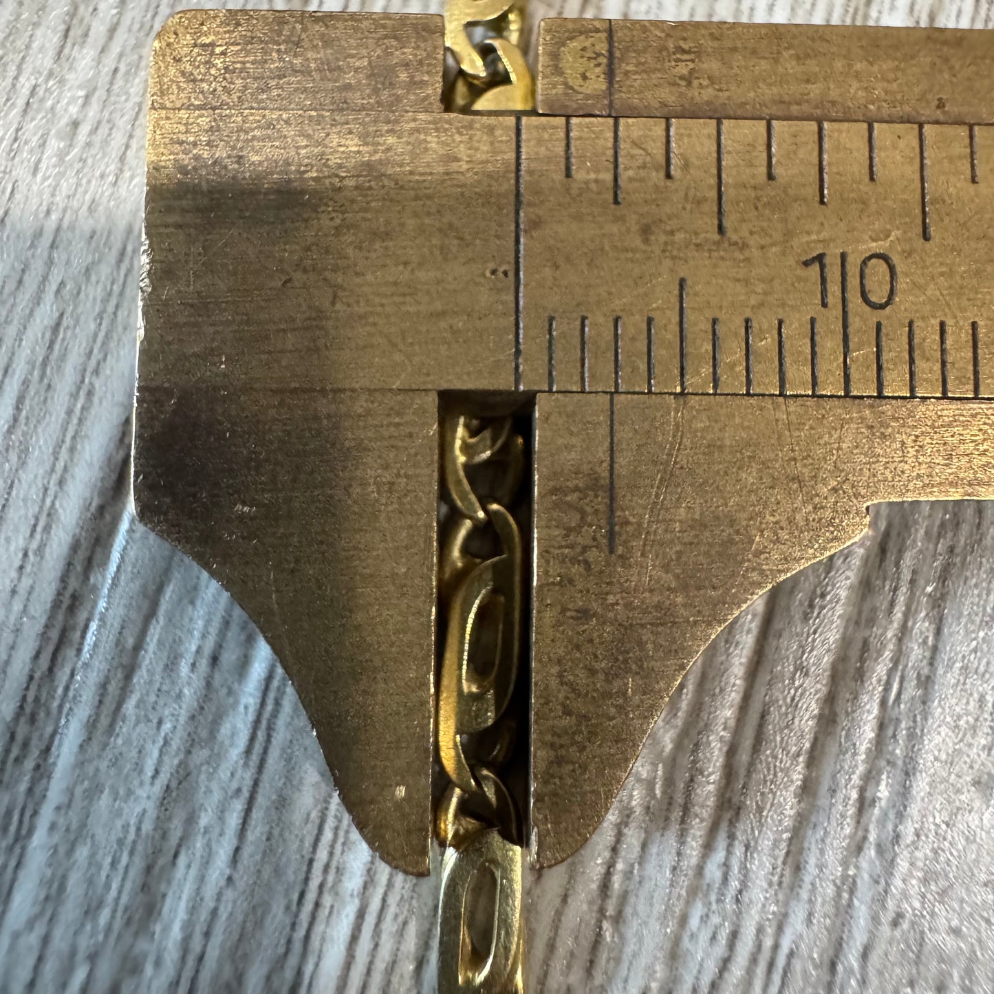 Vintage Solid 18k Italian Yellow Gold “Tigers Eye” Mariner Link Necklace By Fratelli Chini (22”)