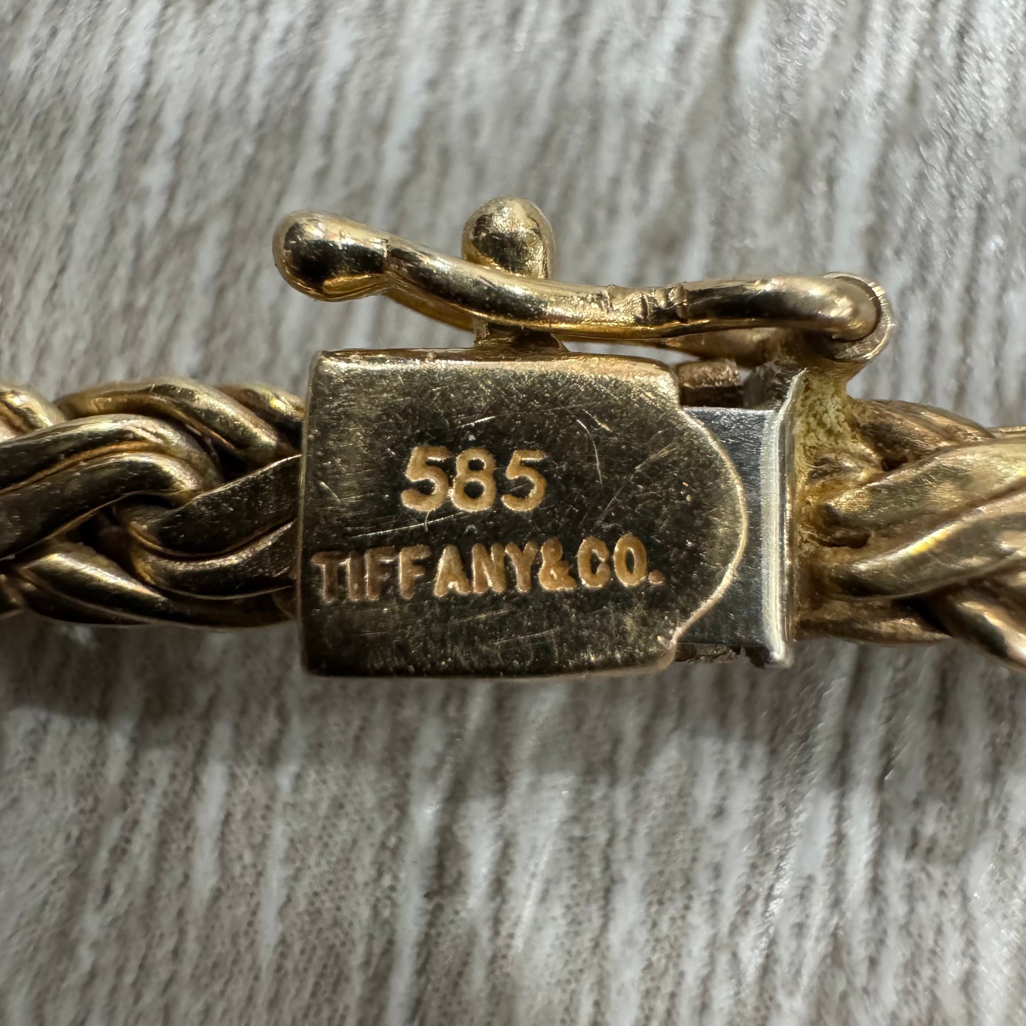 Vintage Tiffany & Co. 14k Yellow Gold Tapered Weaved Byzantine Link Necklace (16.25”)