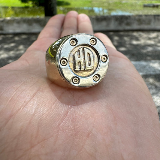 Vintage 14k Gold Harley-Davidson Derby Cover Ring (11.5)