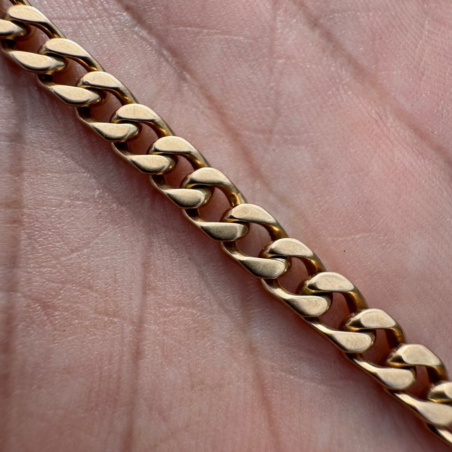 Antique Solid 14k Yellow Gold Double Albert Curb Link Watch Chain Necklace (20.5”)