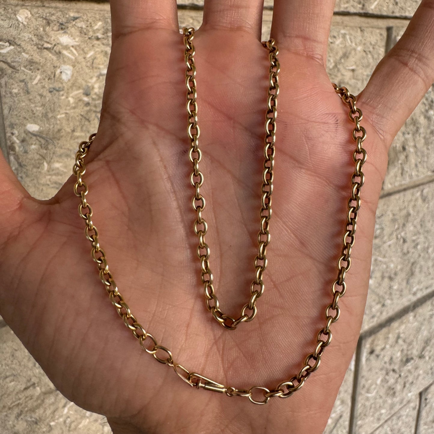 1970’s Solid 14k Yellow Gold Cable Link Necklace (18”)