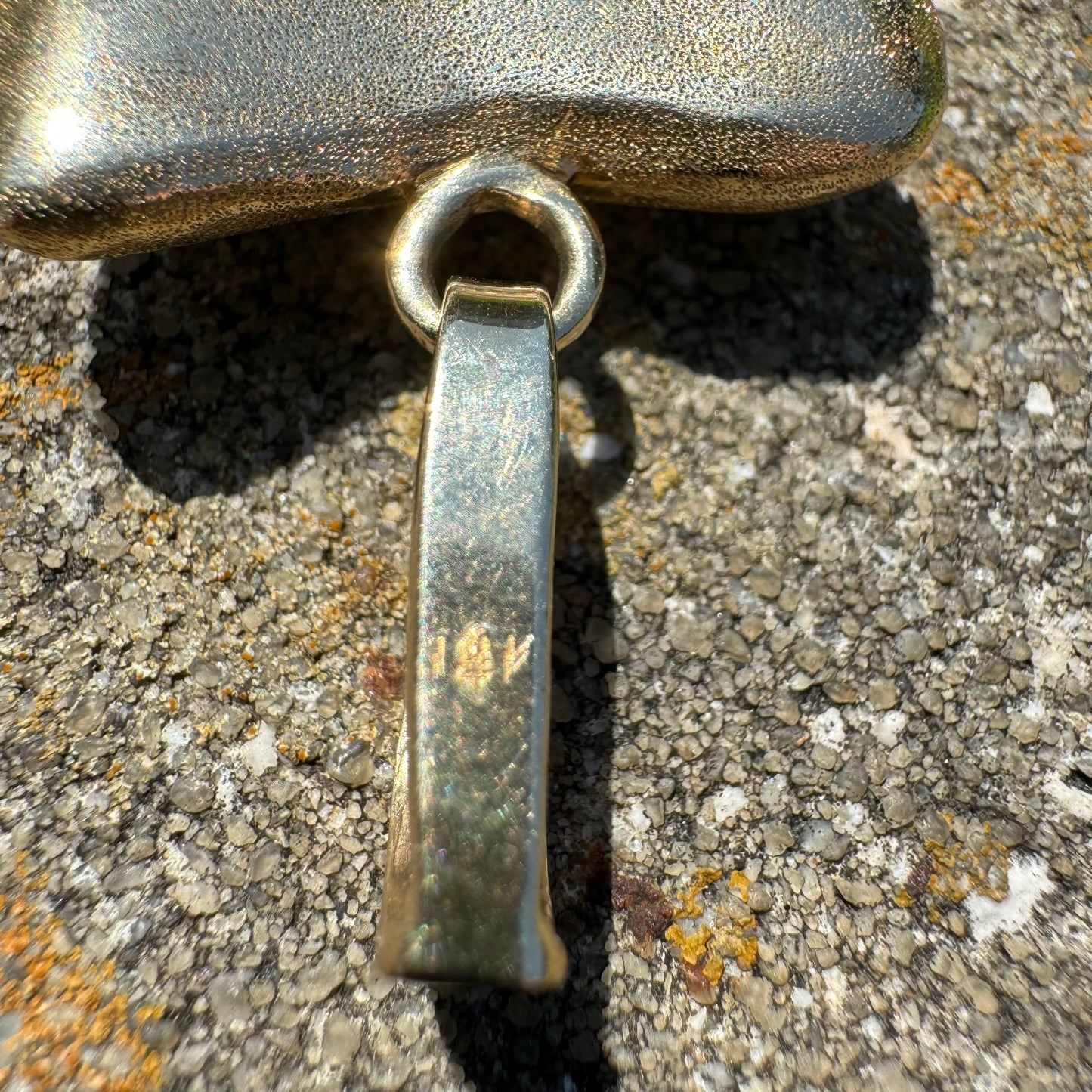 Vintage Custom 14k Yellow Gold Large Ancient Megalodon Tooth Pendant