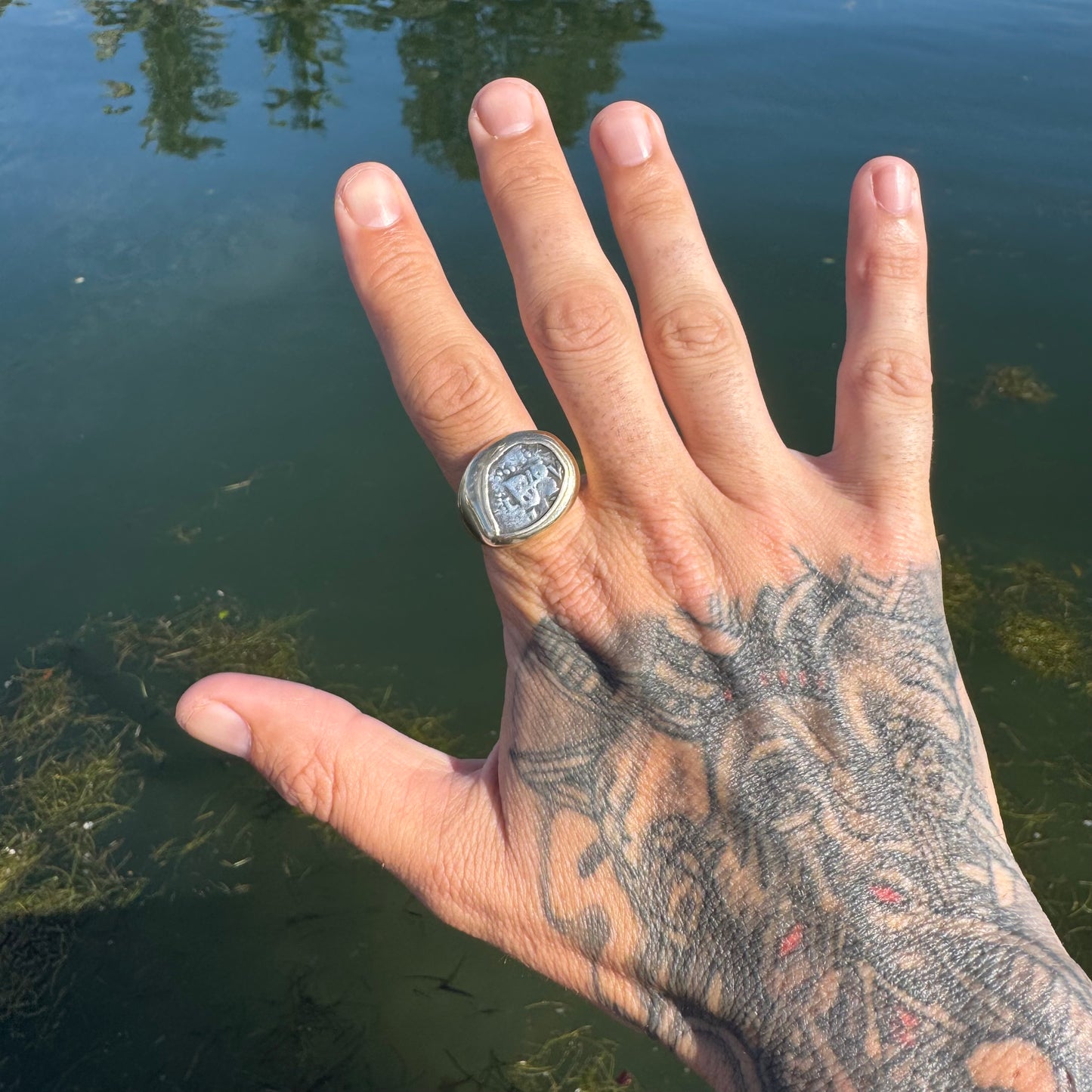 1670’s Spanish Cob 14k Yellow Gold Coin Ring (11.5)