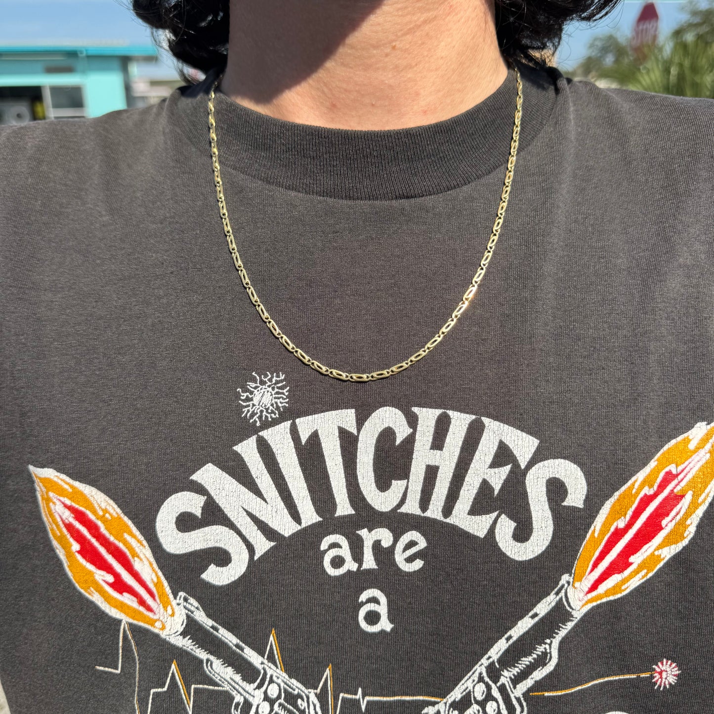 Vintage Solid 18k Italian Yellow Gold “Tigers Eye” Mariner Link Necklace By Fratelli Chini (22”)