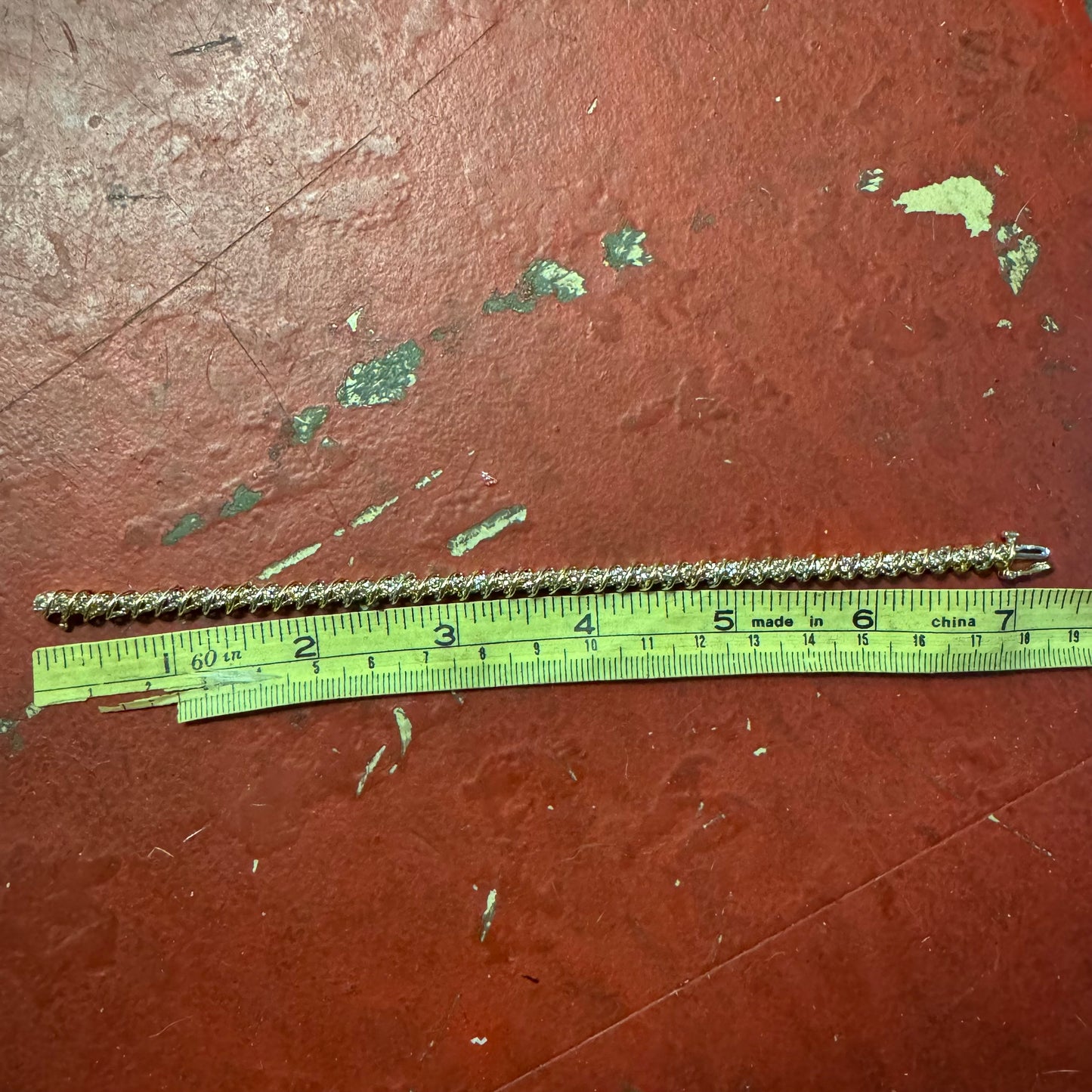 Vintage 14k Two-Tone 2.0CTW Natural Diamond S-Link Tennis Bracelet (7”)